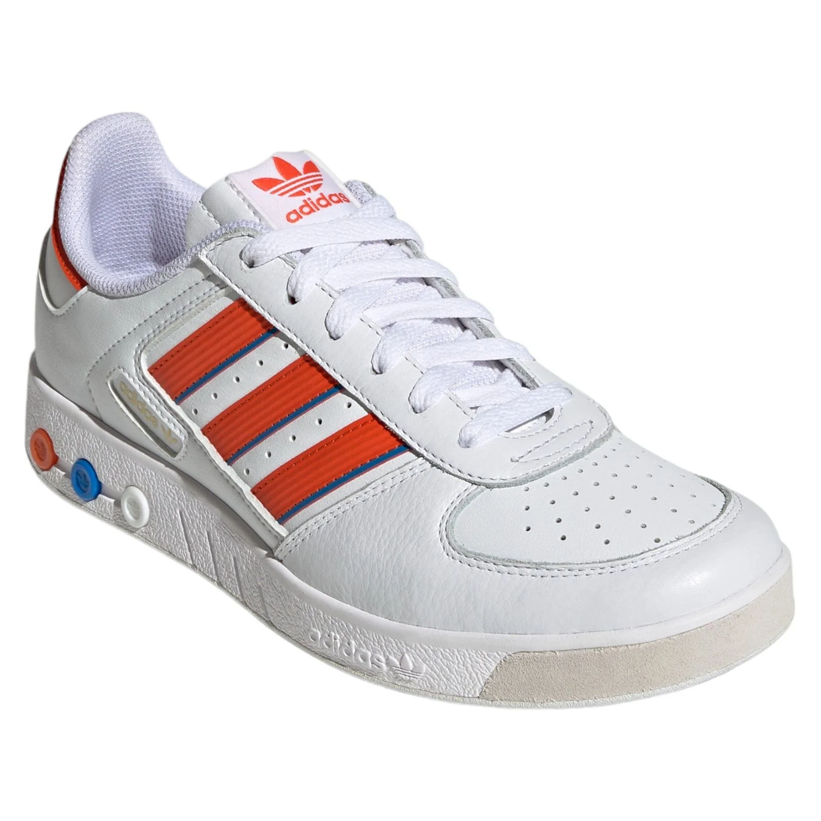 adidas Originals G.S. Court Shoes - Cloud White / Collegiate Orange - Image 2