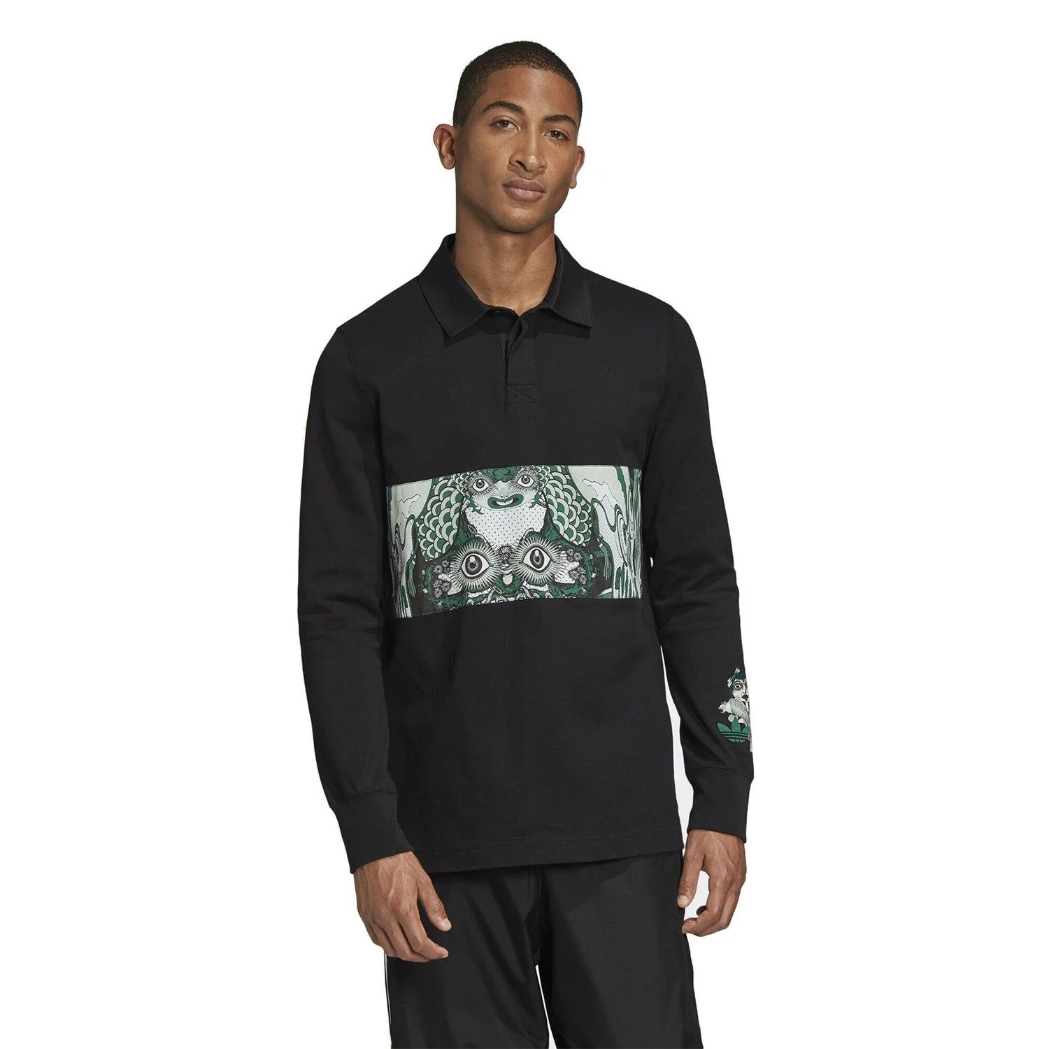 adidas Originals Galllery Tanaami Rugby Shirt - Black - Image 3