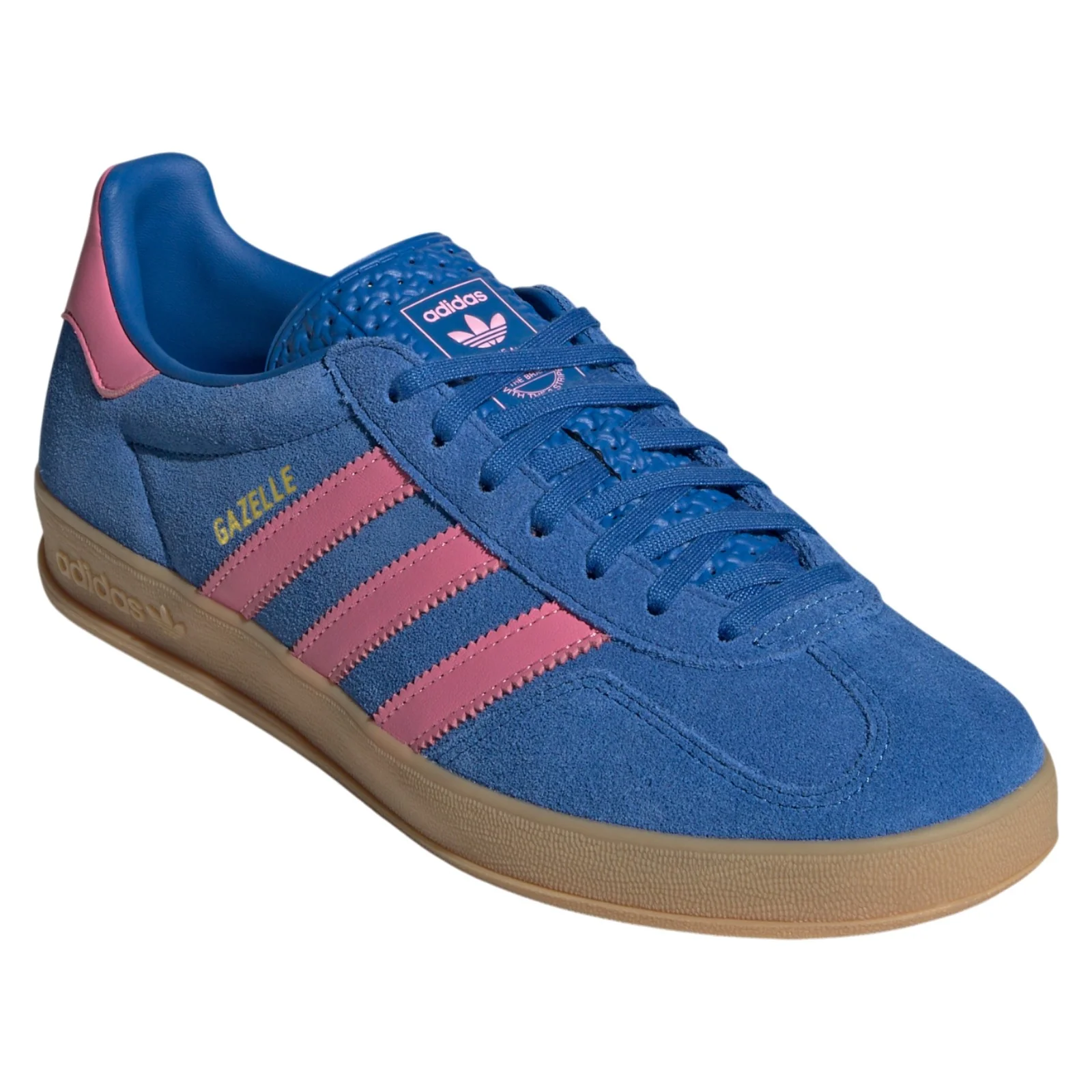 adidas Originals Gazelle Indoor Shoes - Blue / Bliss Pink / Gum - Image 2