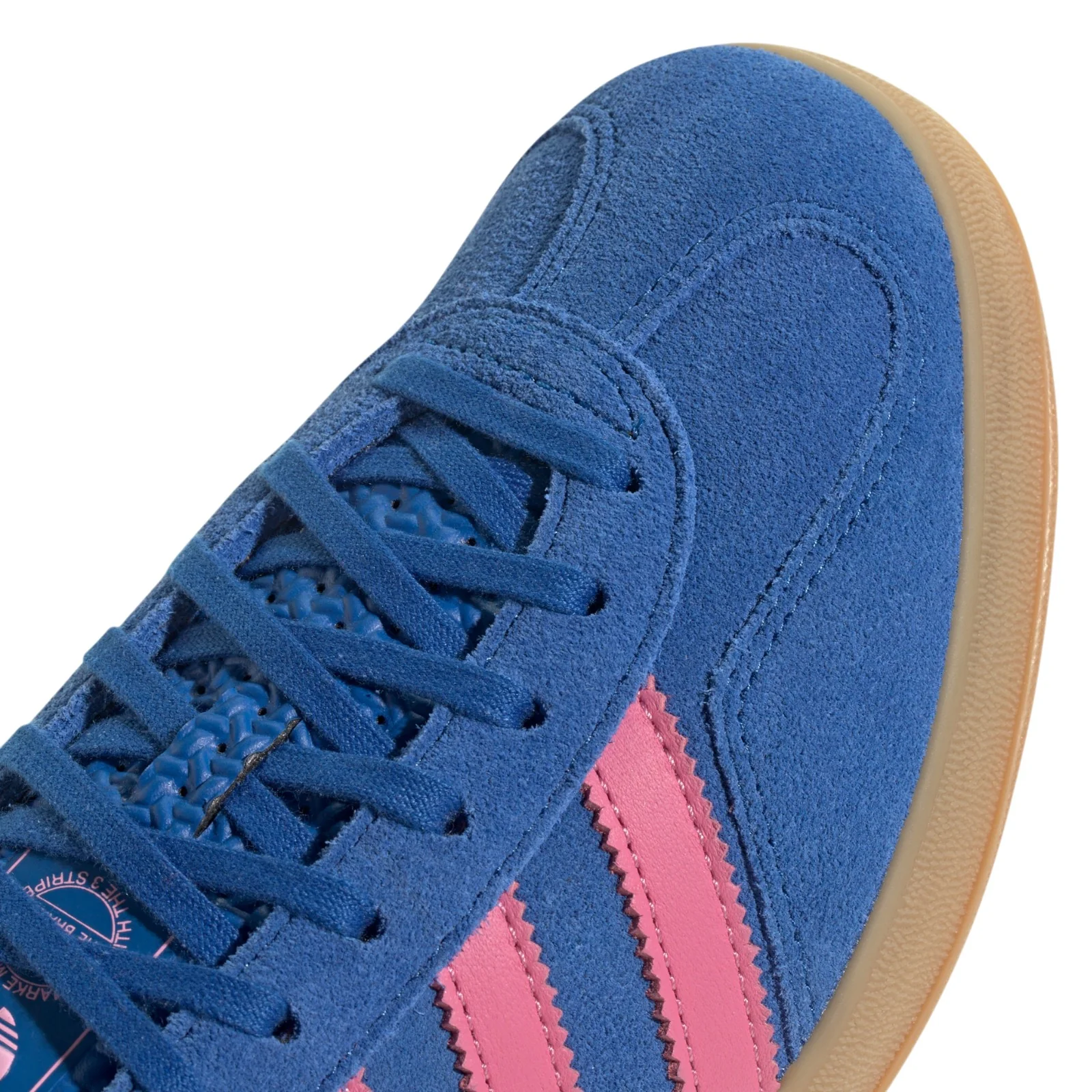 adidas Originals Gazelle Indoor Shoes - Blue / Bliss Pink / Gum - Image 5