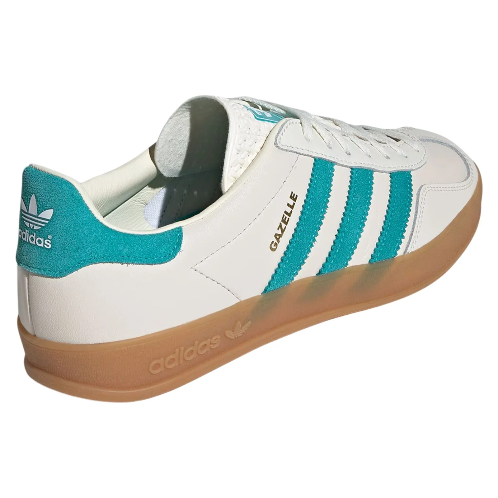 adidas Originals Gazelle Indoor Shoes - Chalk White / Turquoise - Image 3