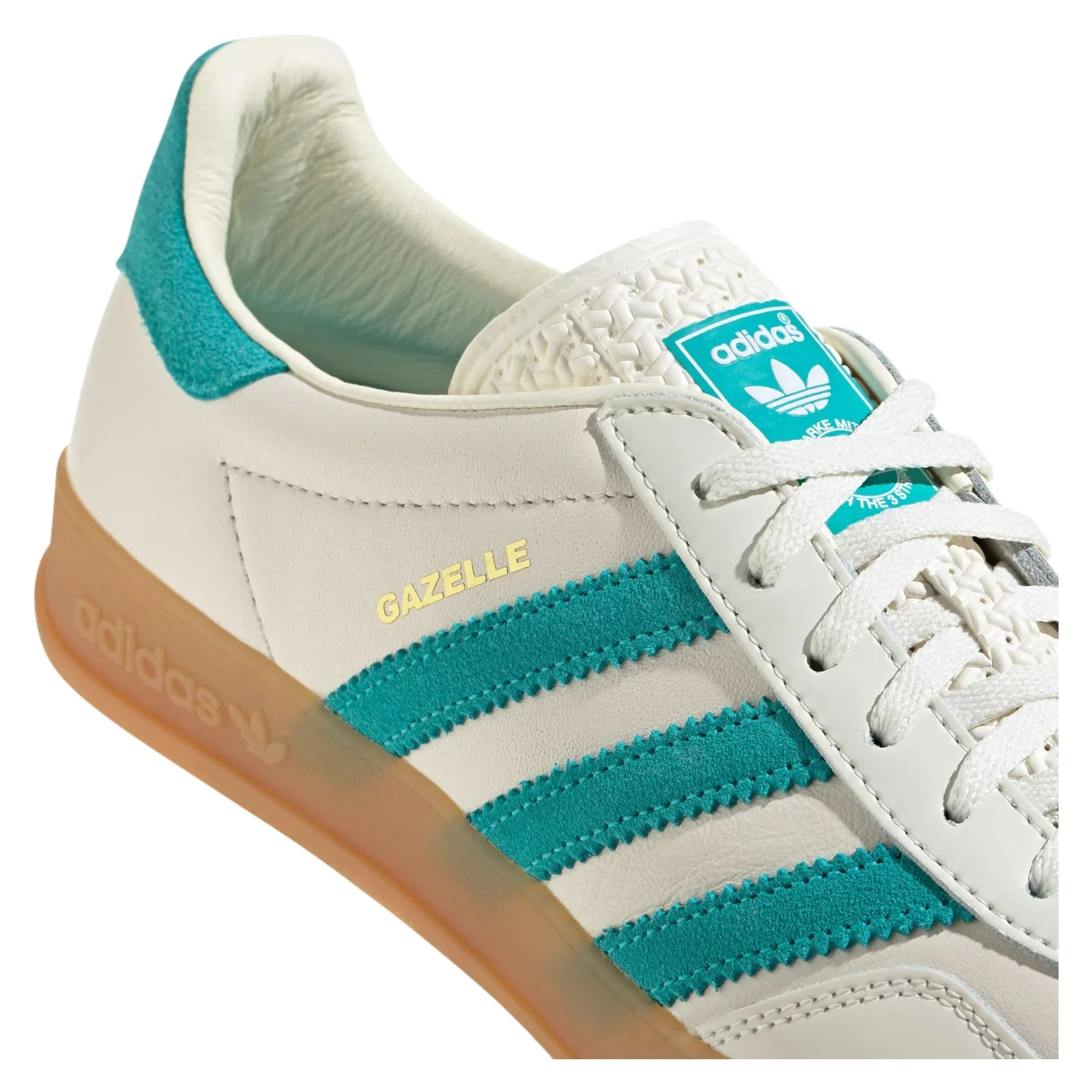 adidas Originals Gazelle Indoor Shoes - Chalk White / Turquoise - Image 4