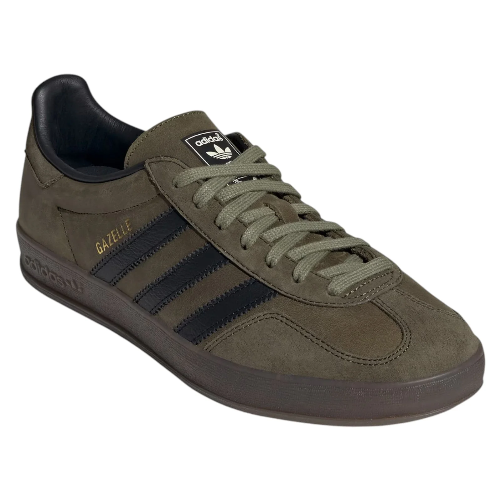 adidas Originals Gazelle Indoor Trainers - Focus Olive / Black - Image 2
