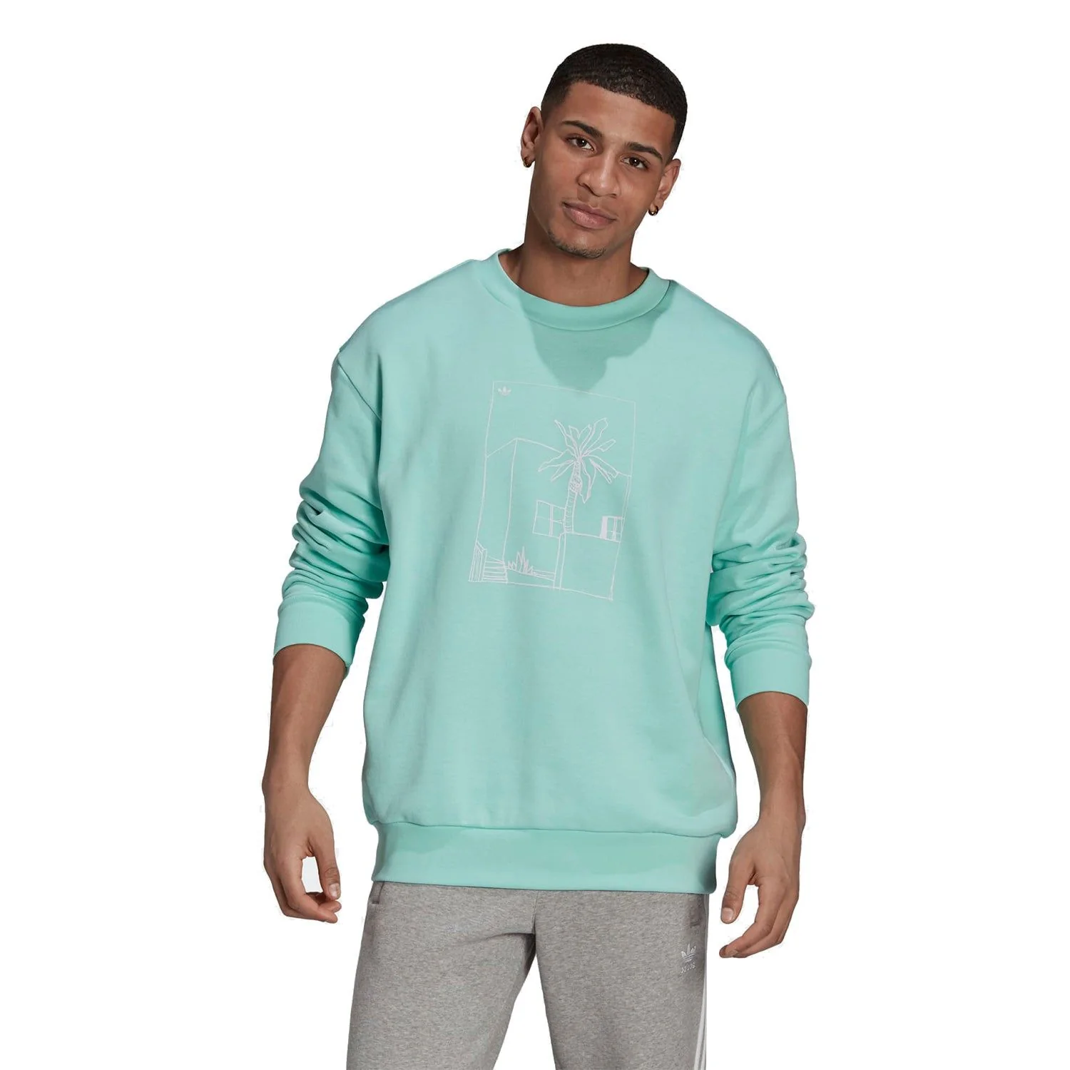 adidas Originals Graphic Crew Sweatshirt - Turquoise - Image 2