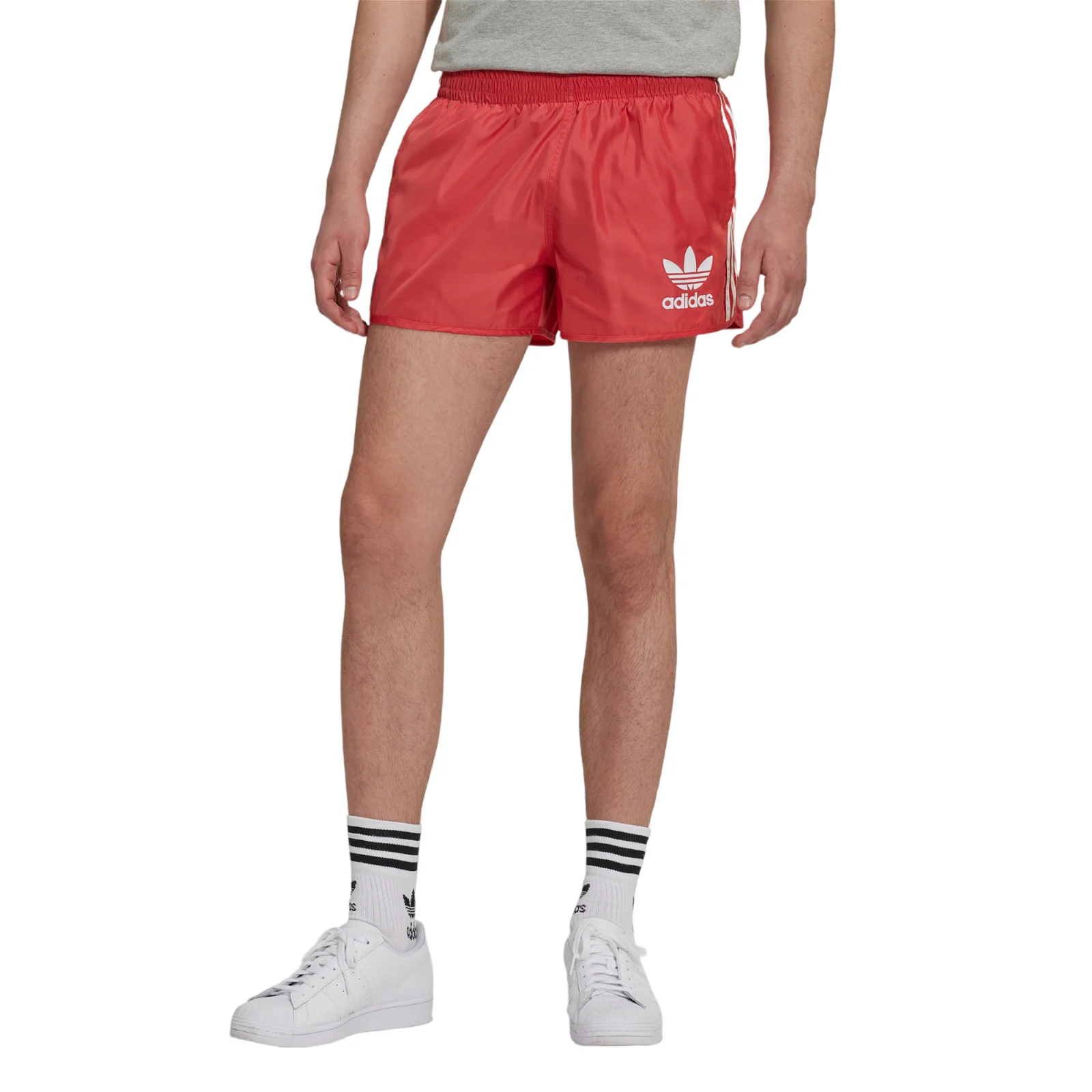 adidas Originals Graphic Mellow Ride Club Satin Retro Shorts - Red - Image 2