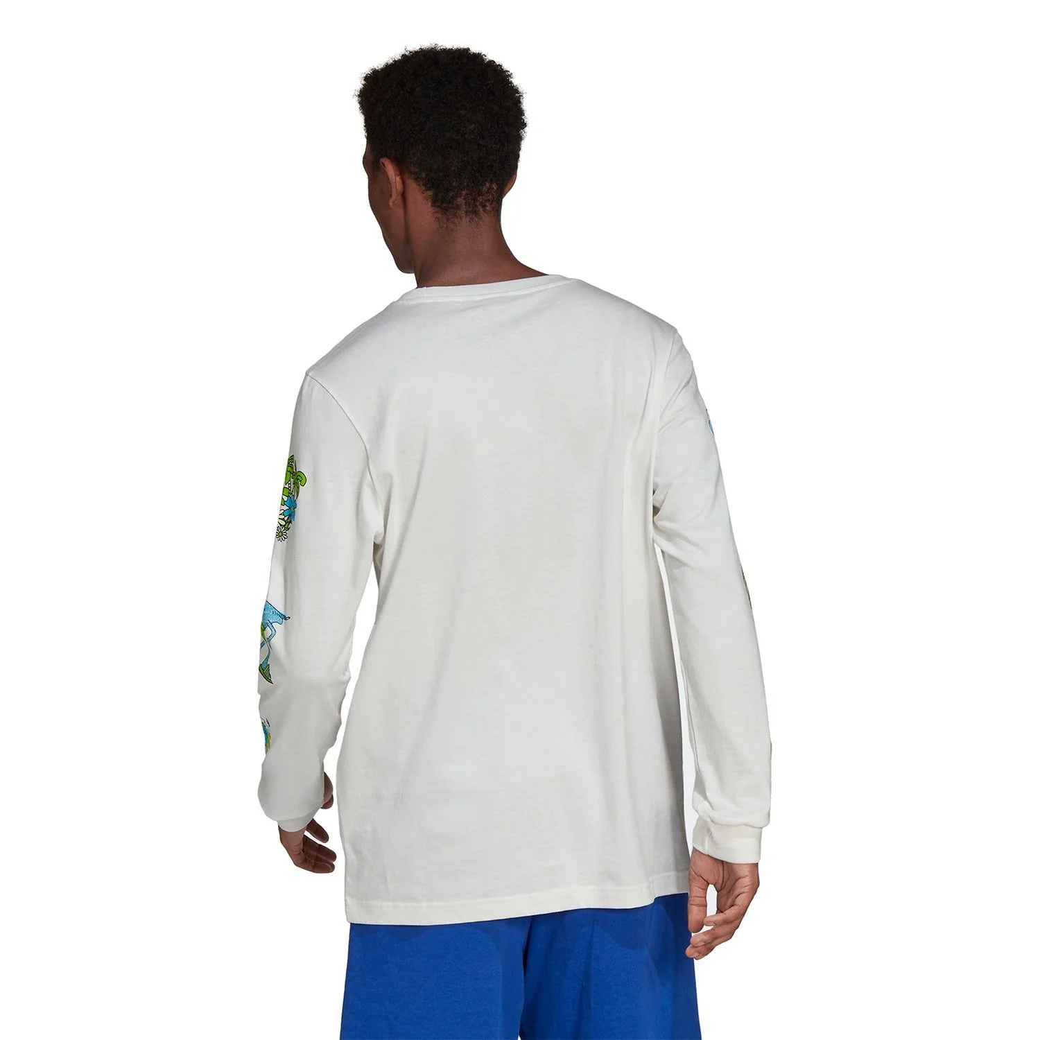 adidas Originals Graphic Stoked Fish Long Sleeve T-Shirt - White - Image 3
