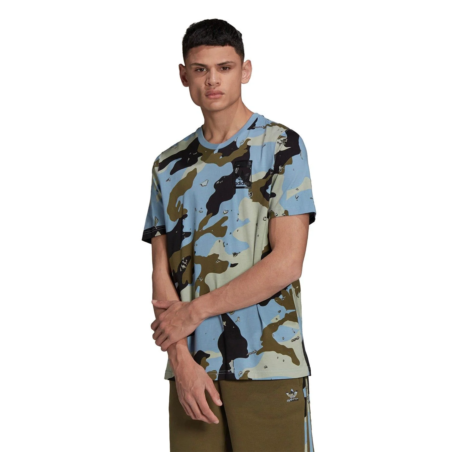 adidas Originals Graphics Camo Allover Print Tee - Ambient Sky Blue - Image 3