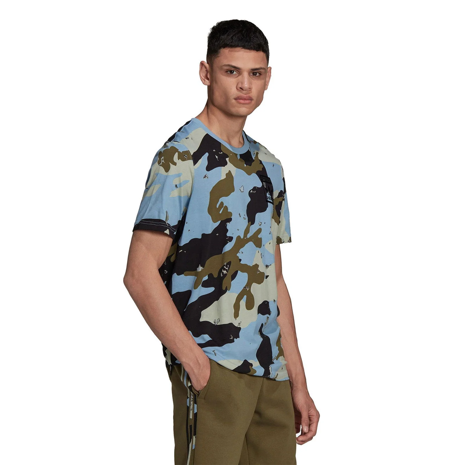 adidas Originals Graphics Camo Allover Print Tee - Ambient Sky Blue - Image 6