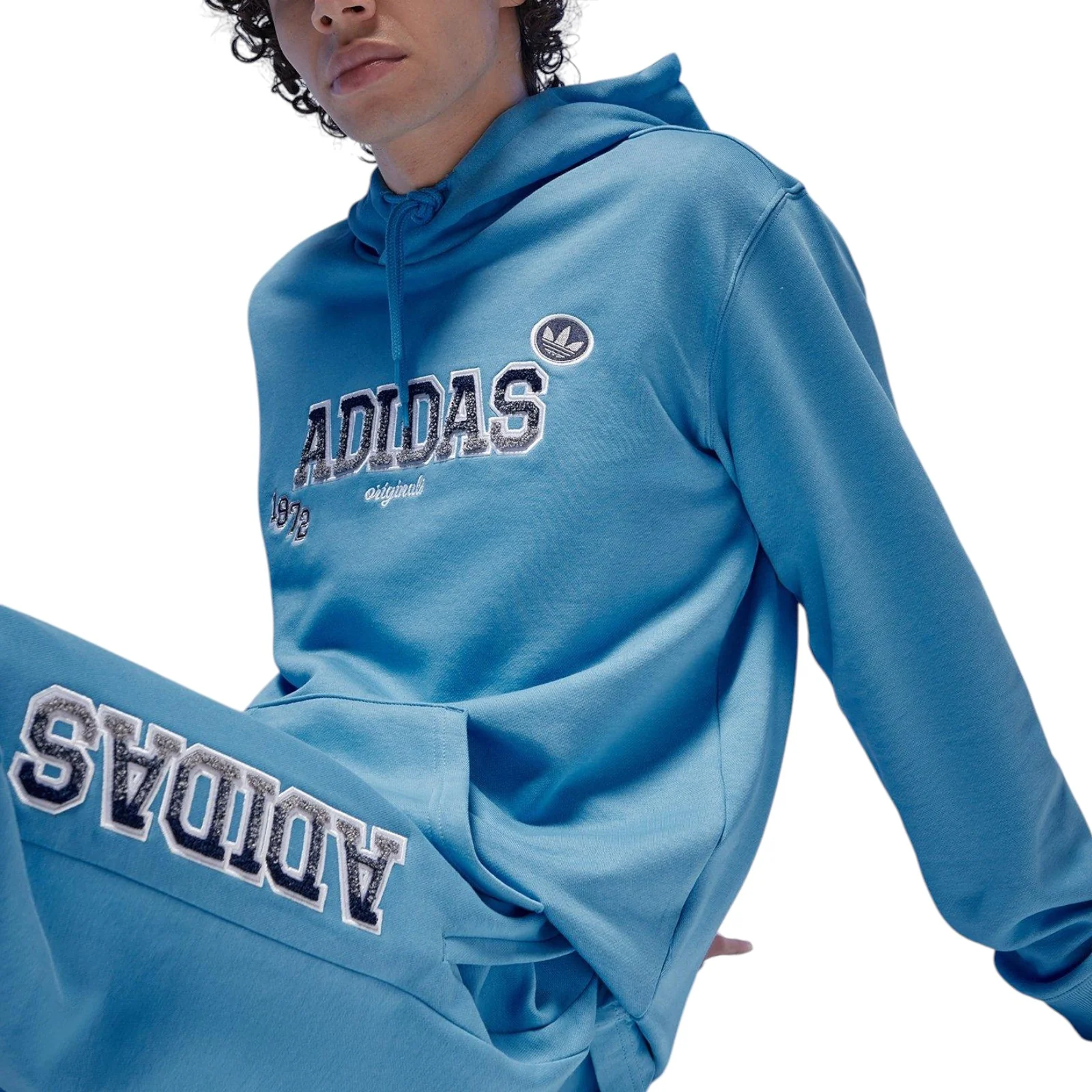 adidas Originals HD Graphic Badge Hoodie - Blue - Image 2