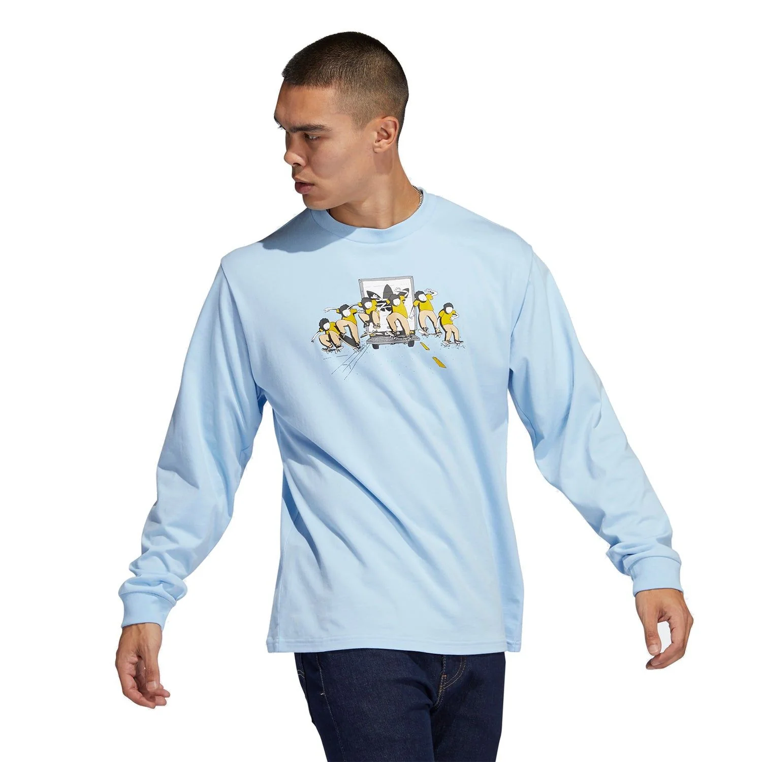 adidas Originals Henry Jones Truck Long Sleeve T-Shirt - Blue