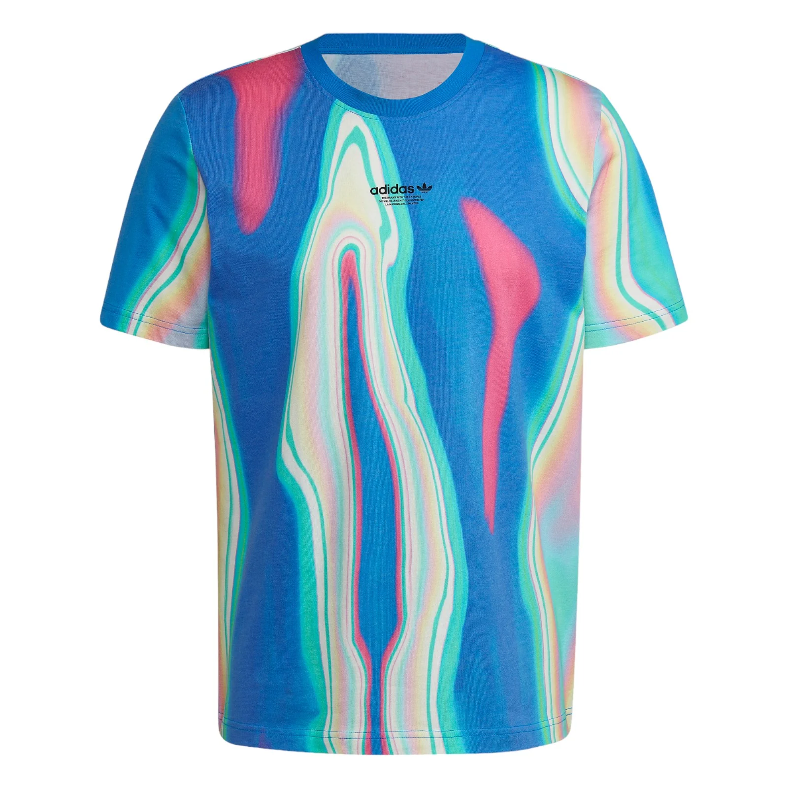 adidas Originals Hyperreal Allover Print Short Sleeve Tee - Blue