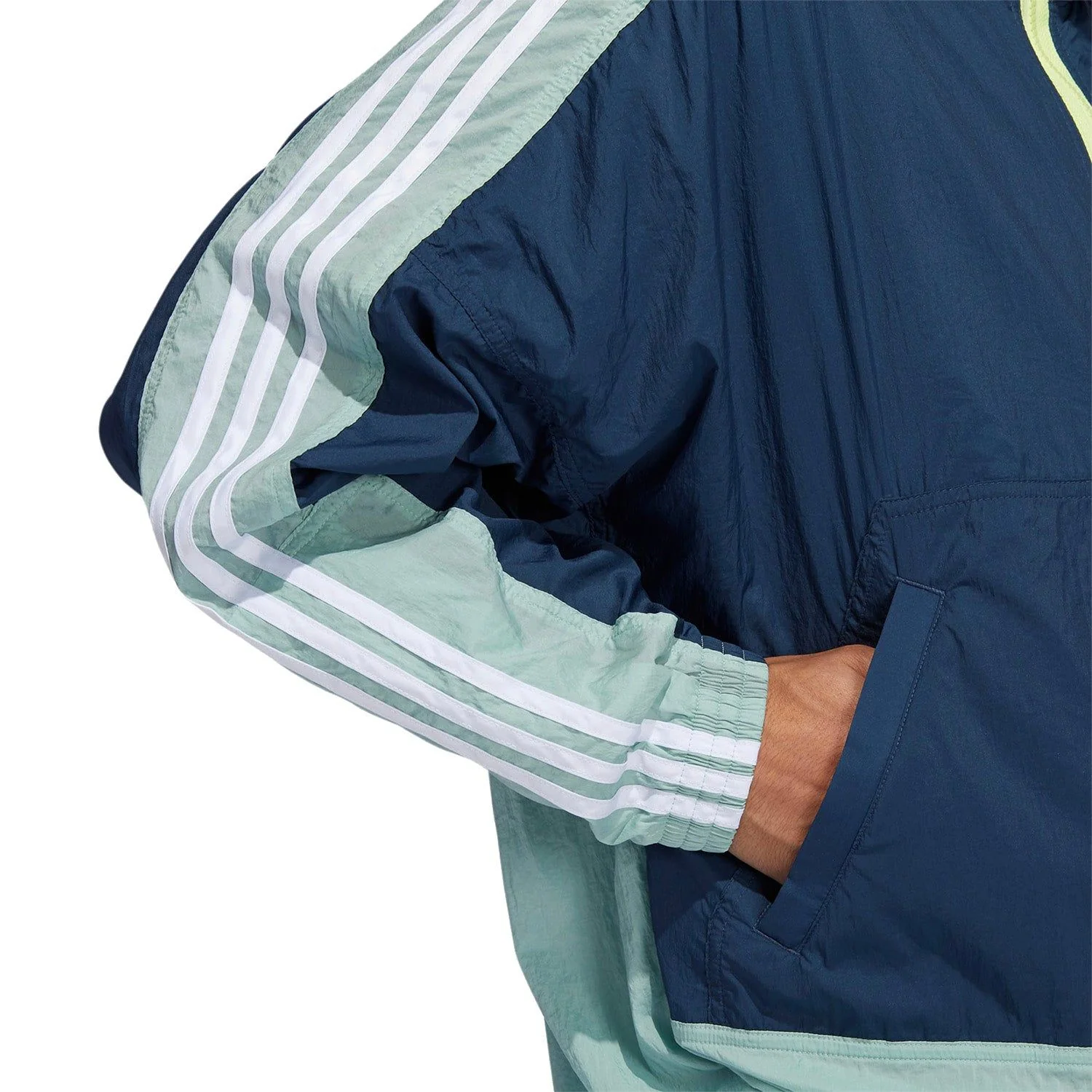 adidas Originals Lightweight Track Top - Crew Navy / Hazy Green - Image 5