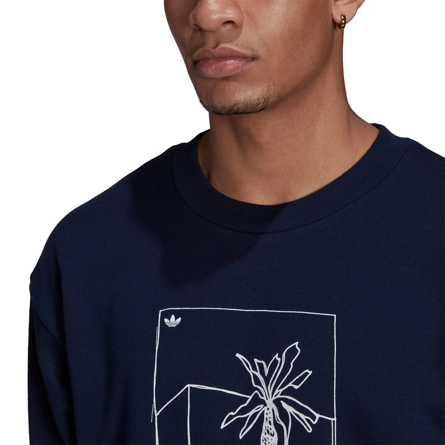 adidas Originals Linear Logo Crewneck - Navy - Image 2