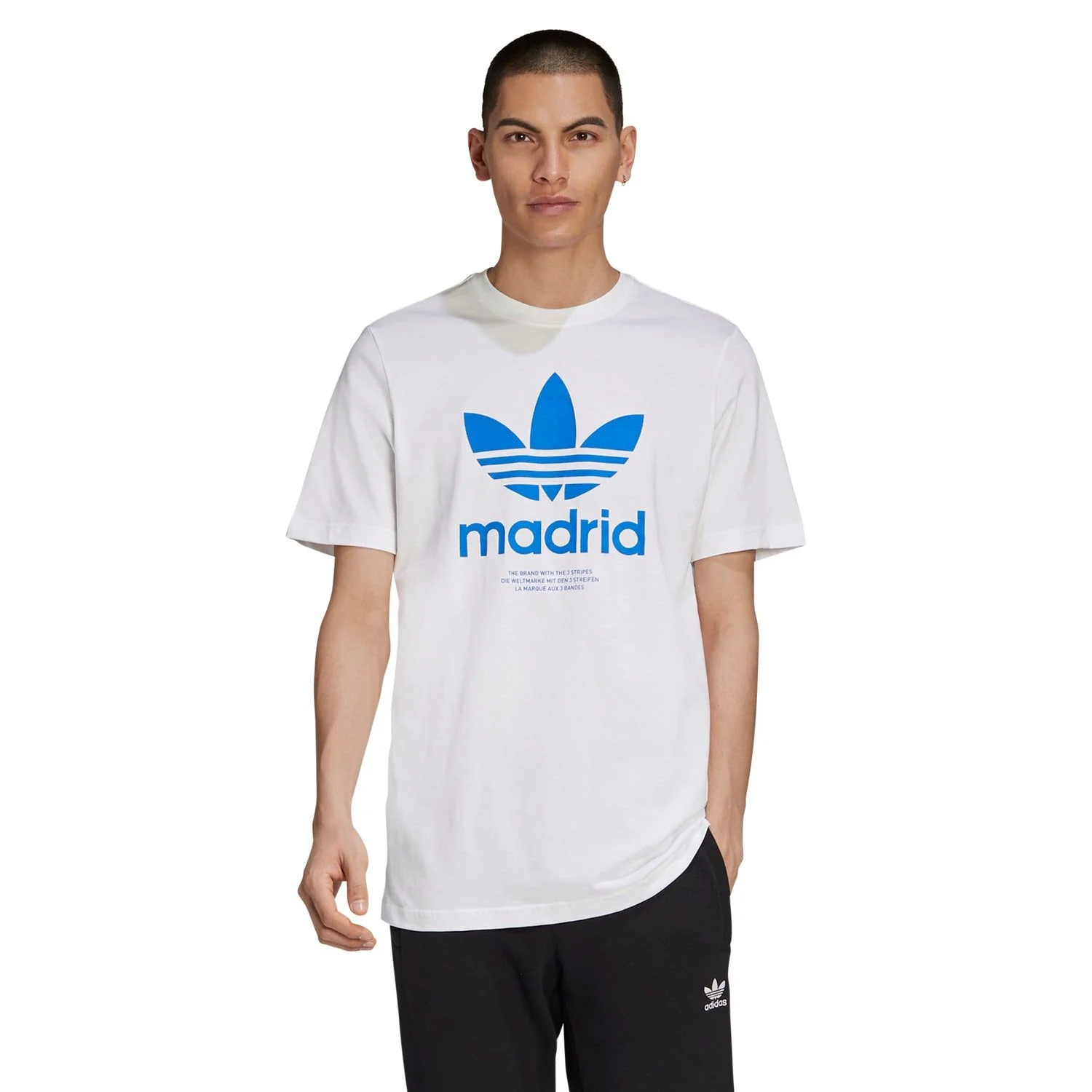 adidas Originals Men's Madrid Trefoil T-Shirt - White - Image 3
