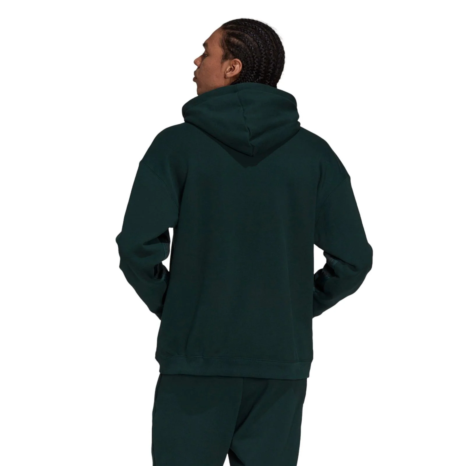 adidas Originals Mens R.Y.V. Loose Fit Hoodie - Green Night - Image 3