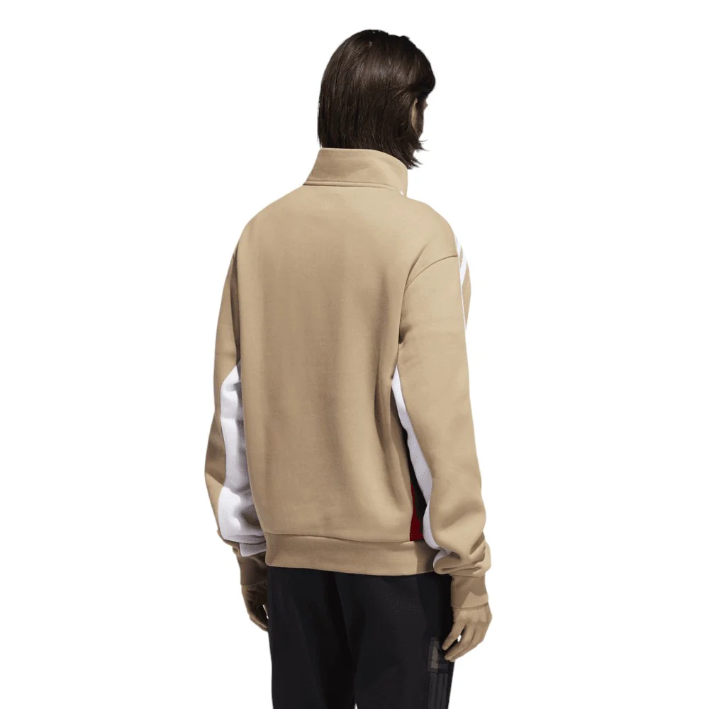 adidas Originals Modular Fleece Half Zip Sweat Top - Hemp - Image 2
