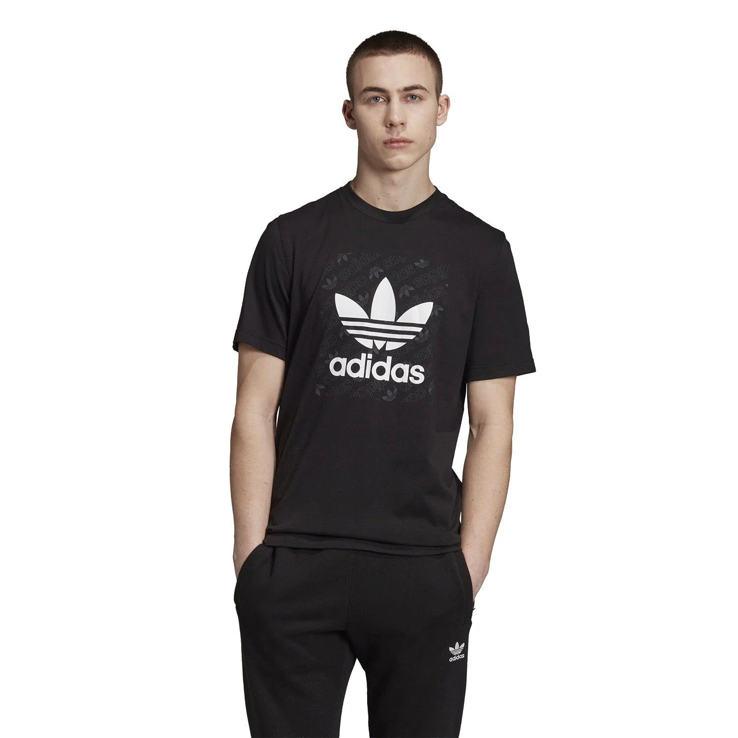 adidas Originals Monogram Square T-Shirt - Black - Image 3