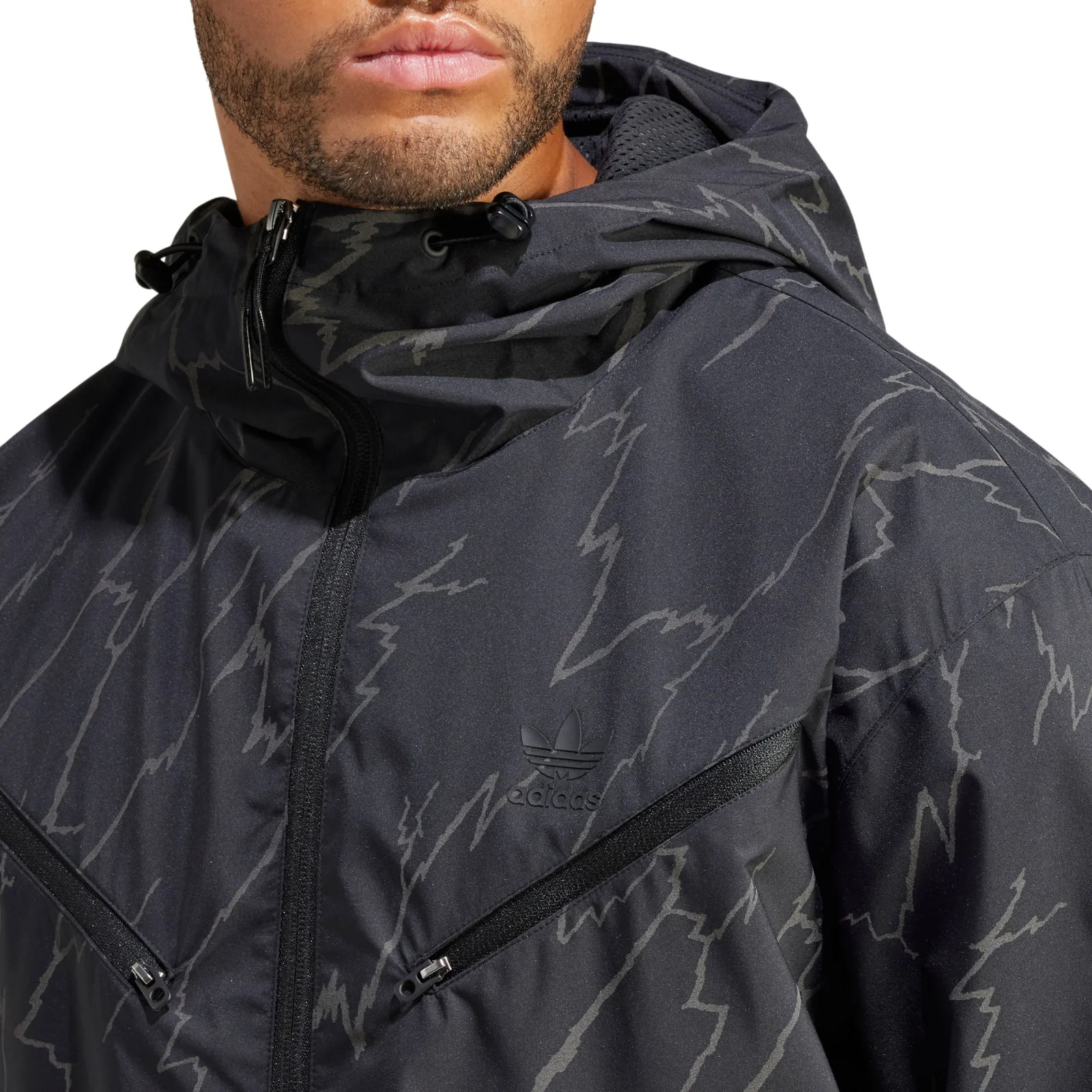 adidas Originals Montreal Allover Print Windbreaker - Black - Image 4