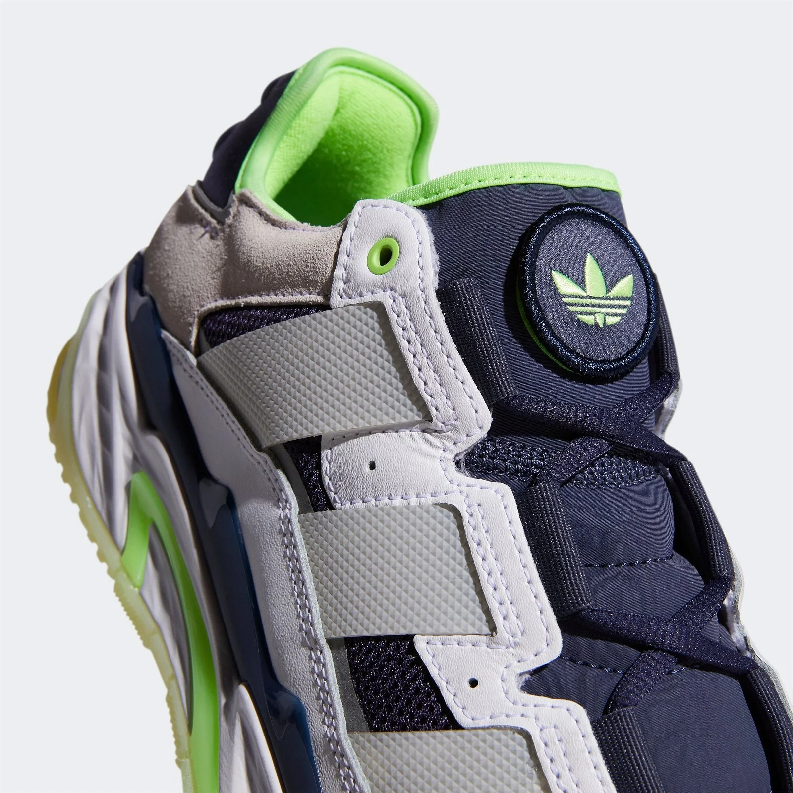 adidas Originals Niteball Shoes - White, Navy & Green - Image 6