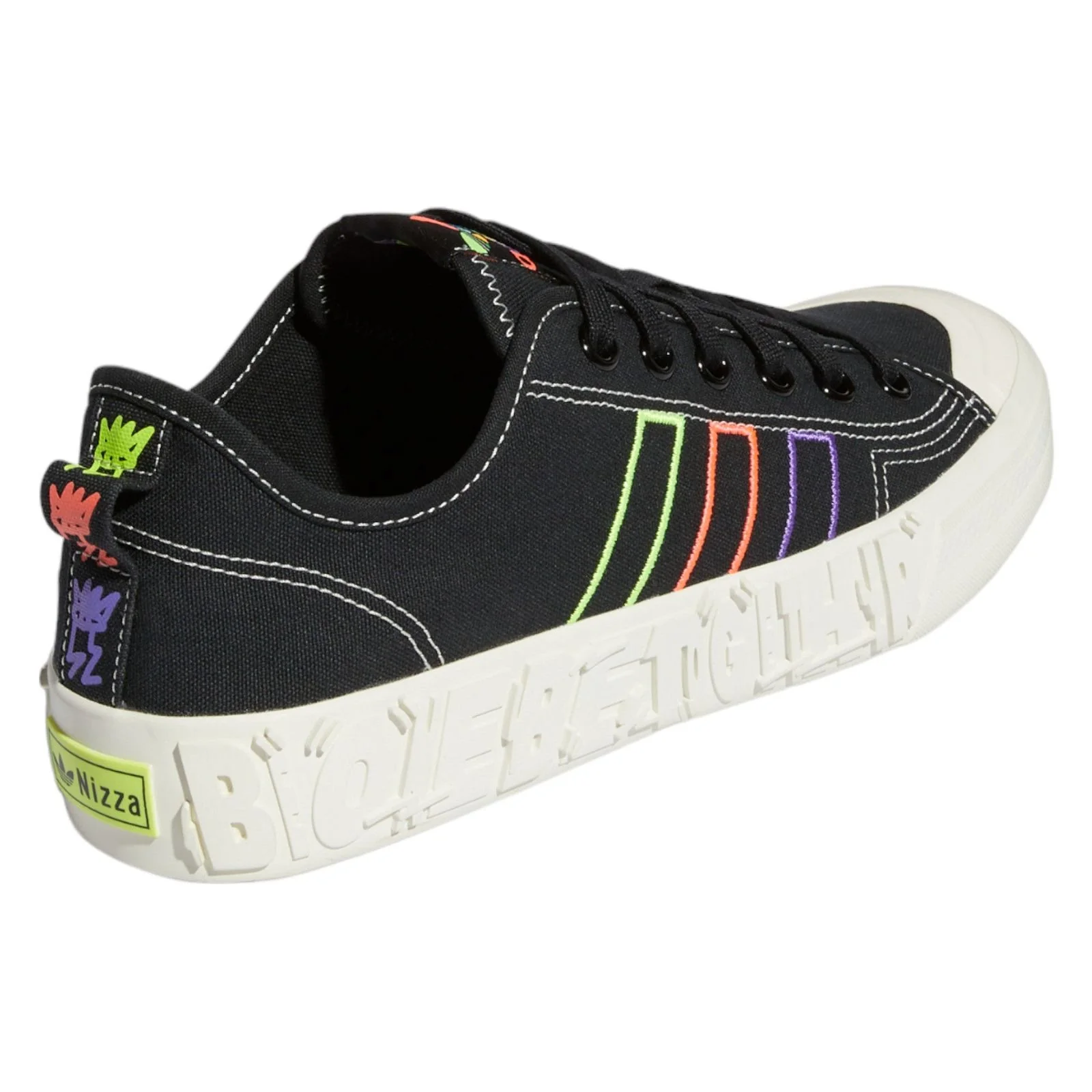 adidas Originals Nizza Pride Shoes - Core Black / Off White - Image 3