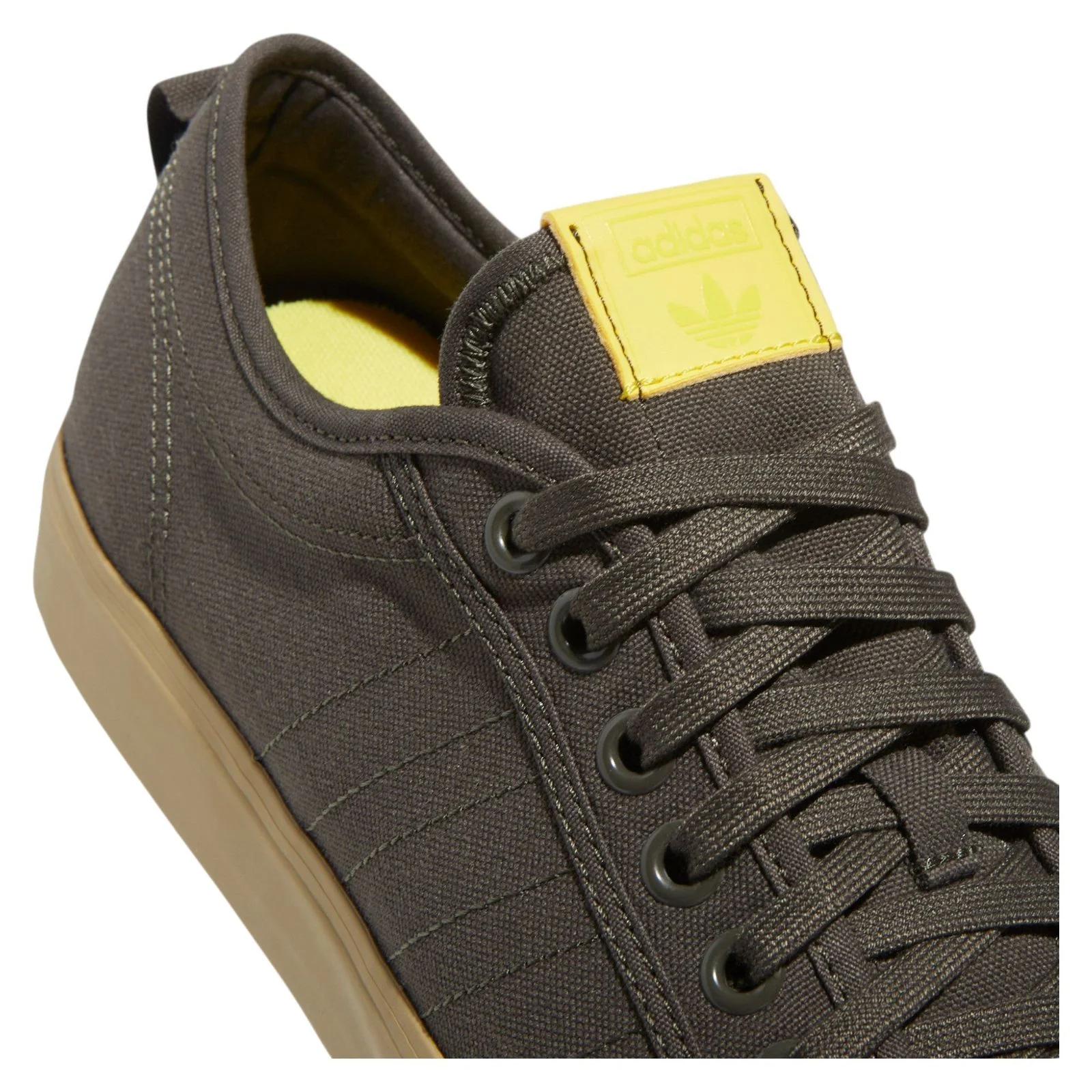 adidas Originals Nizza Skateboarding Shoes - Shadow Olive / Impact Yellow - Image 4