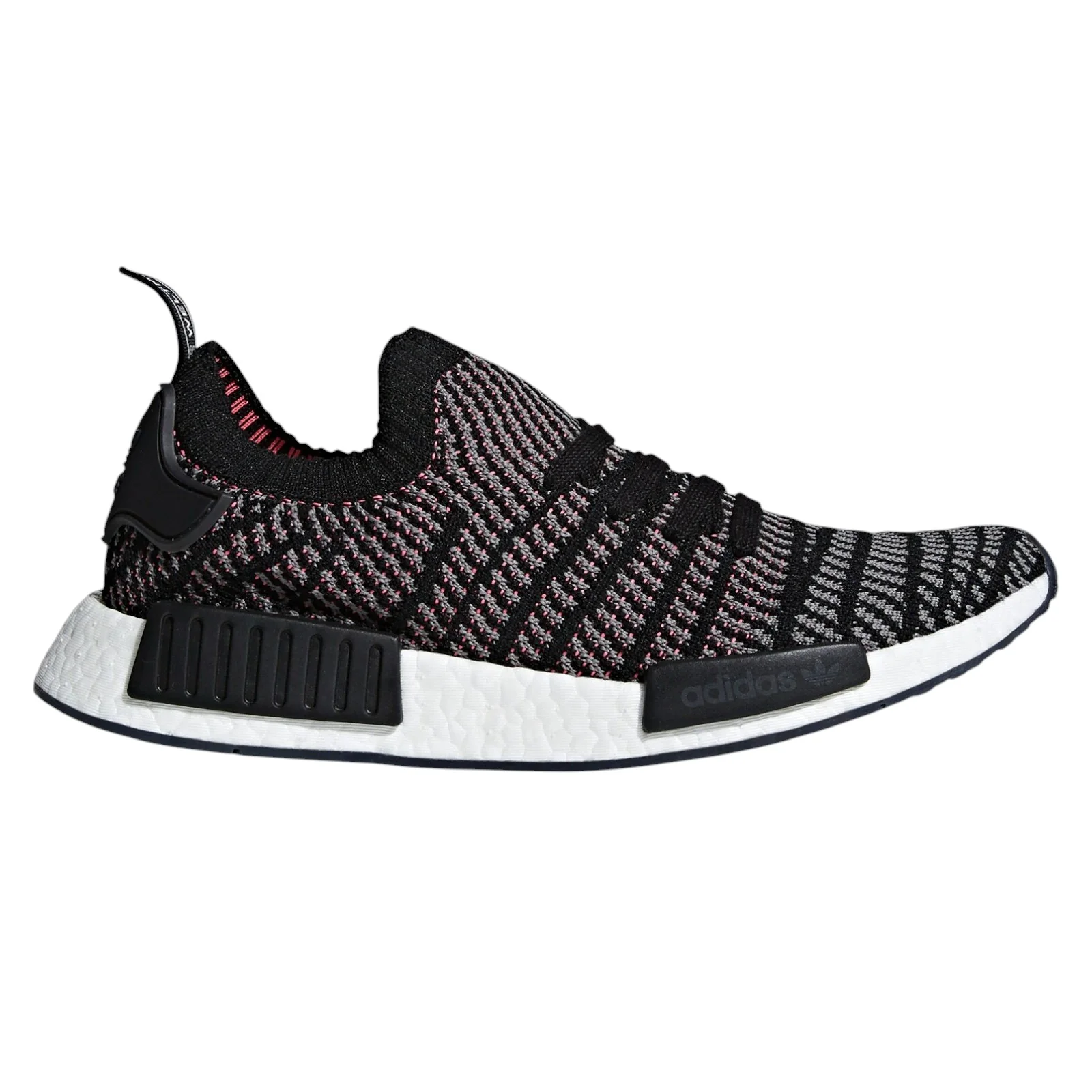 adidas Originals NMD_R1 STLT Primeknit Trainers - Black Grey Solar Pink