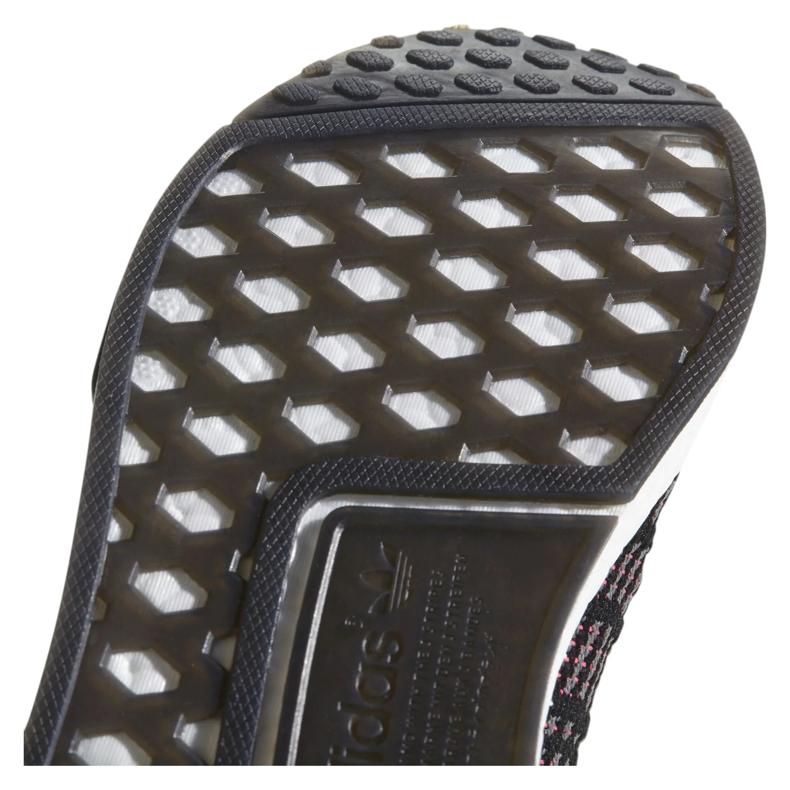 adidas Originals NMD_R1 STLT Primeknit Trainers - Black Grey Solar Pink - Image 11