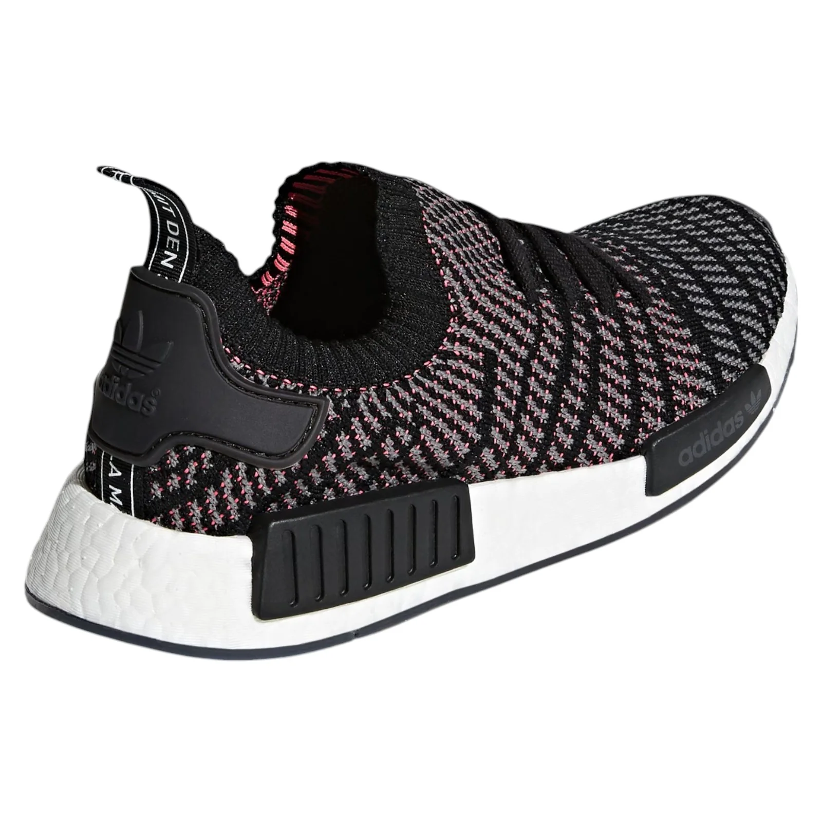 adidas Originals NMD_R1 STLT Primeknit Trainers - Black Grey Solar Pink - Image 3