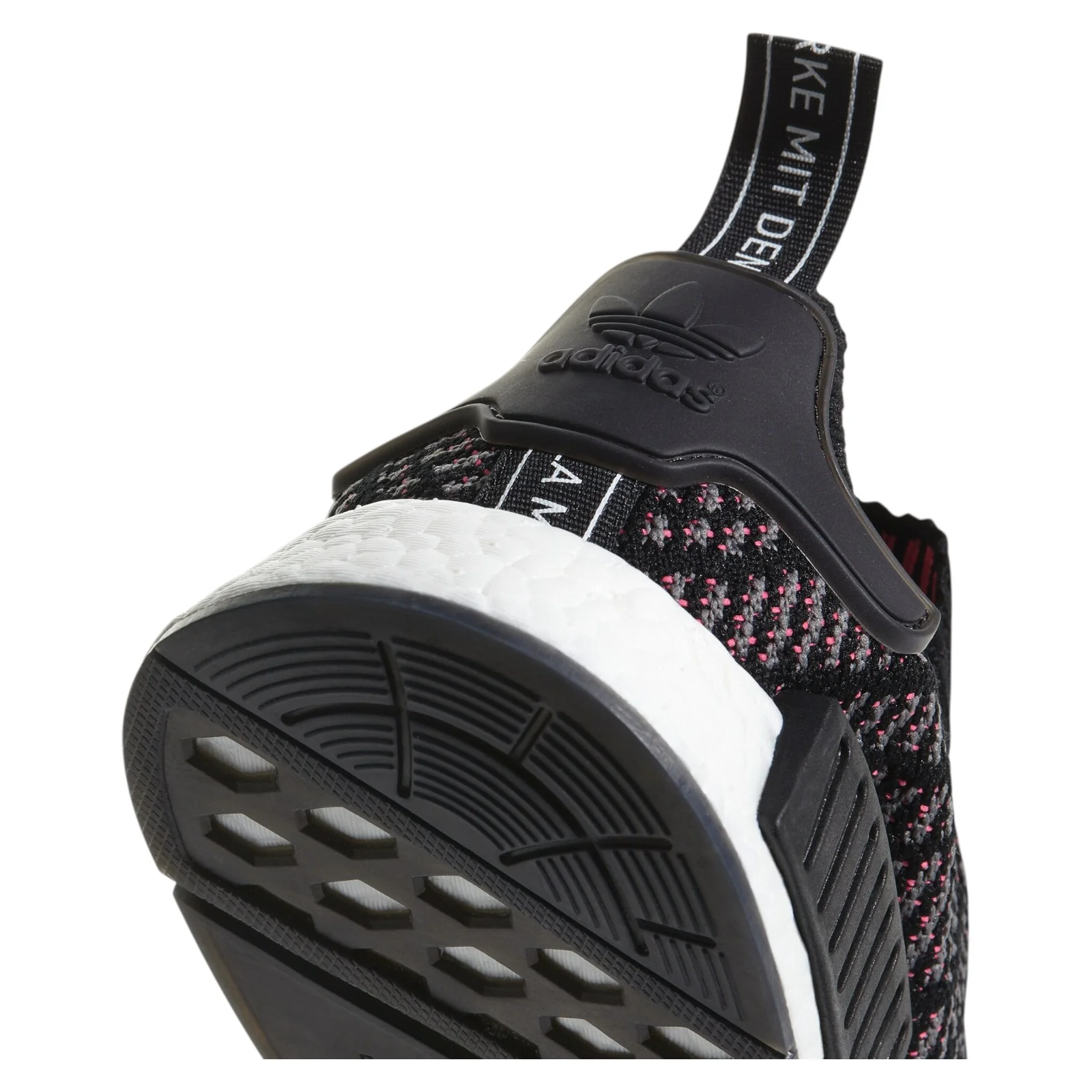 adidas Originals NMD_R1 STLT Primeknit Trainers - Black Grey Solar Pink - Image 9