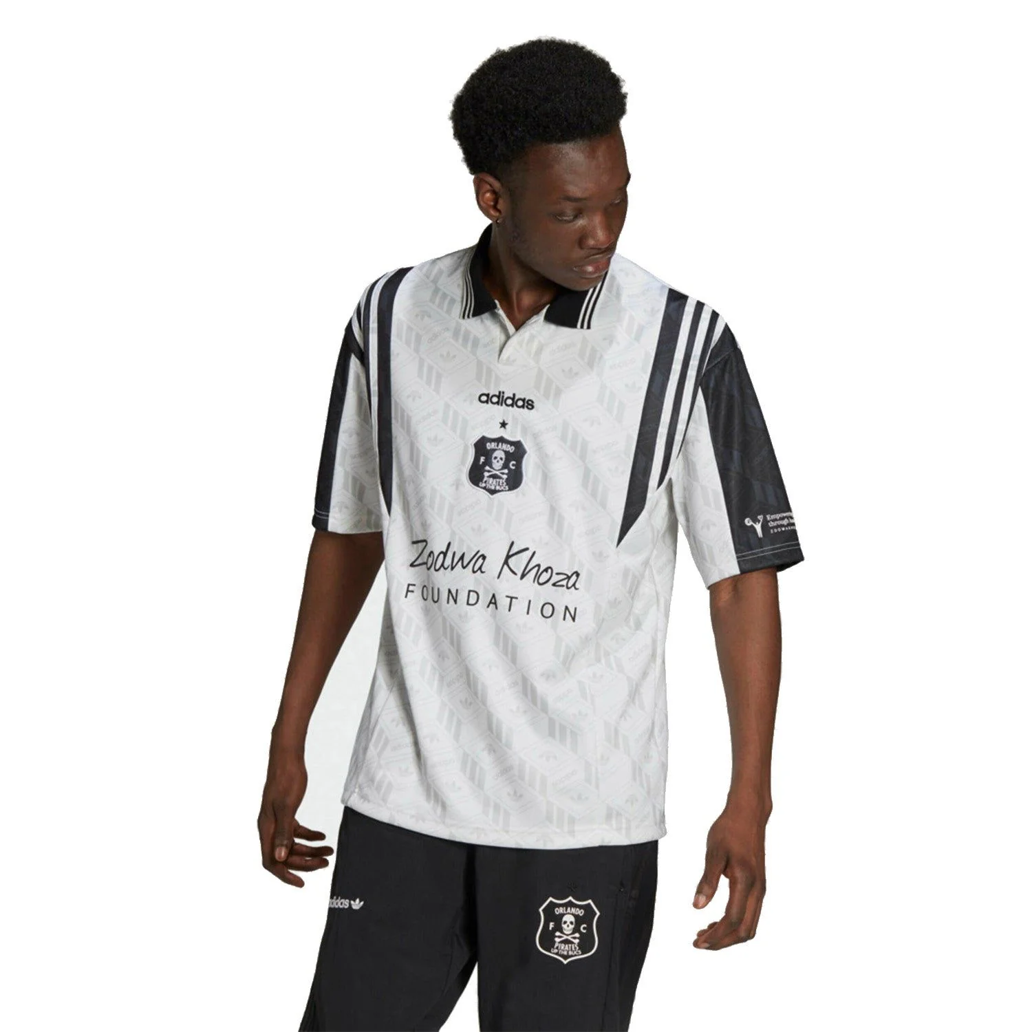 adidas Originals Orlando Pirates Retro Football Jersey - White - Image 3