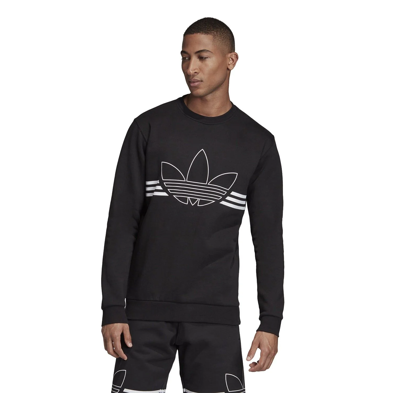 adidas Originals Outline Crew Sweat - Black - Image 3
