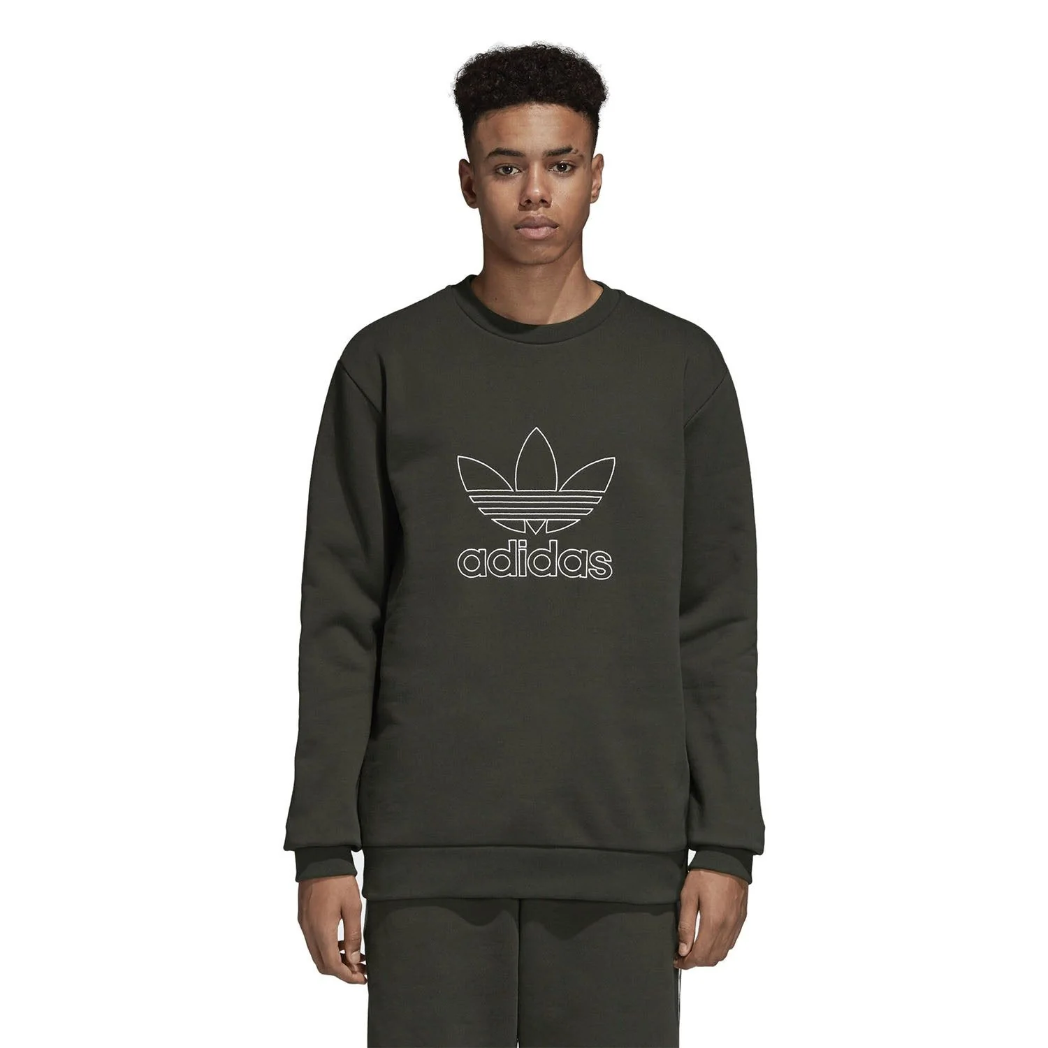adidas Originals Outline Crew Sweat - Night Cargo - Image 3