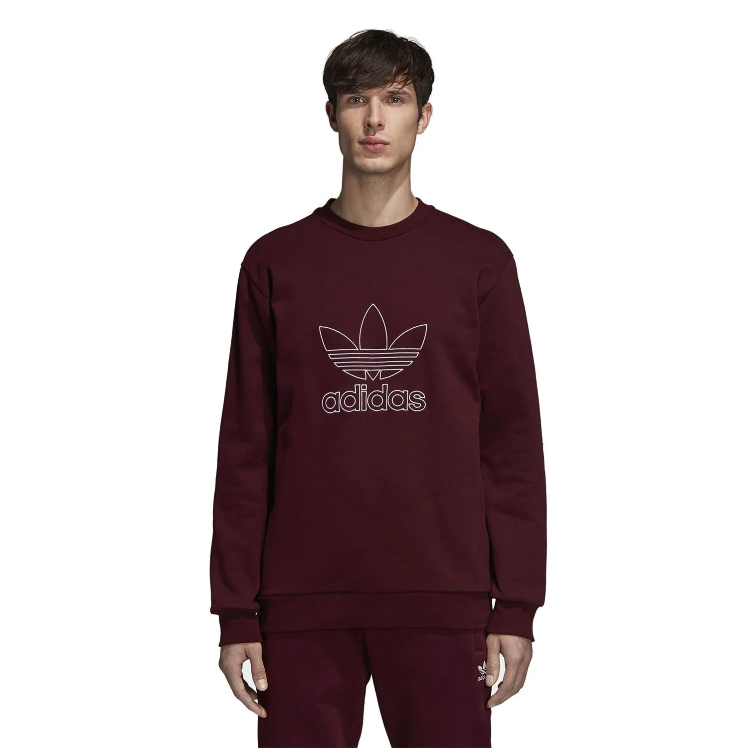 adidas Originals Outline Crew Sweatshirt - Maroon - Image 3