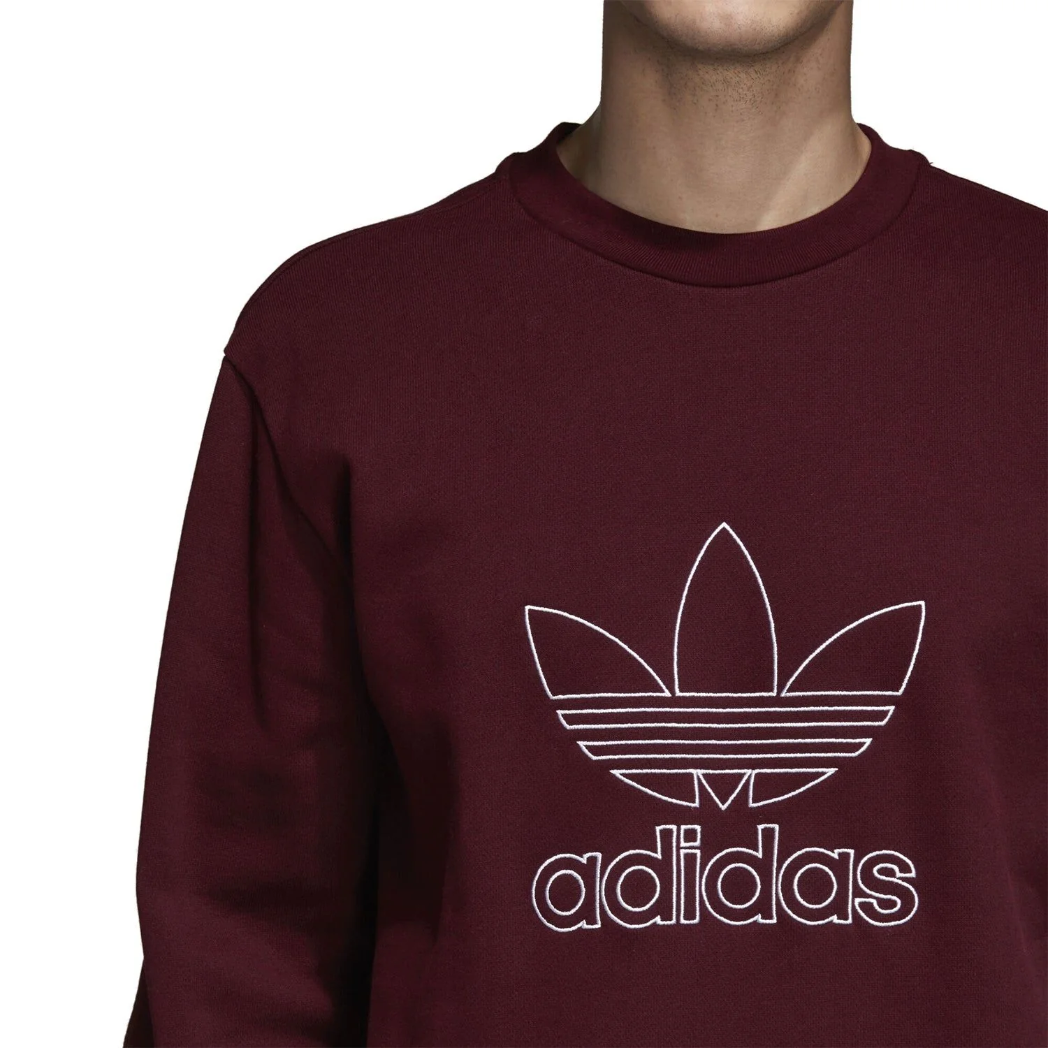 adidas Originals Outline Crew Sweatshirt - Maroon - Image 4