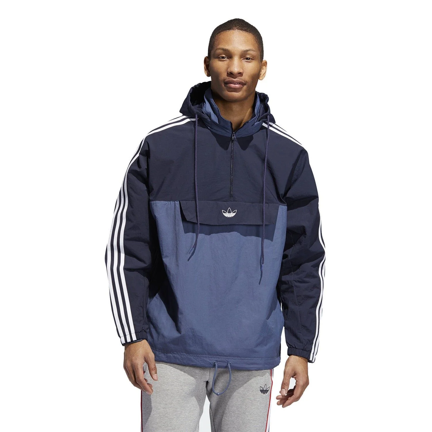adidas Originals Outline Half-Zip Anorak Jacket - Navy - Image 3