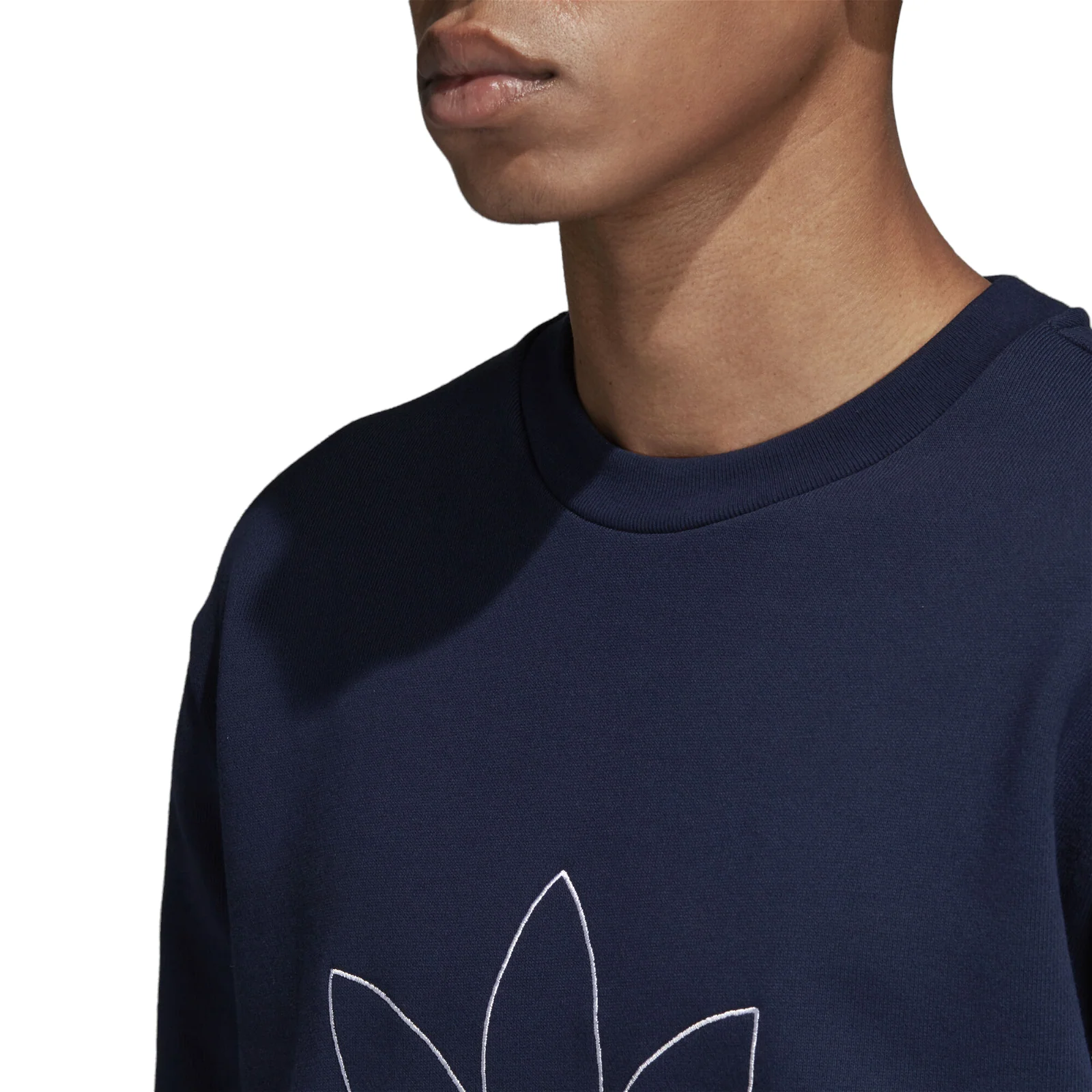 adidas Originals Outline Trefoil Crew Sweatshirt - Navy - Image 5