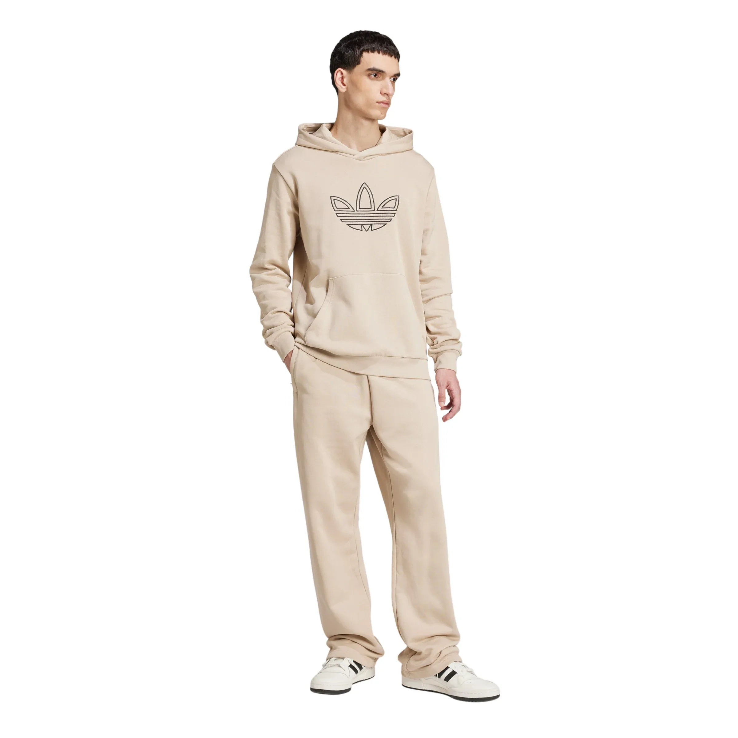adidas Originals Outlined Trefoil Hoodie - Wonder Beige - Image 5