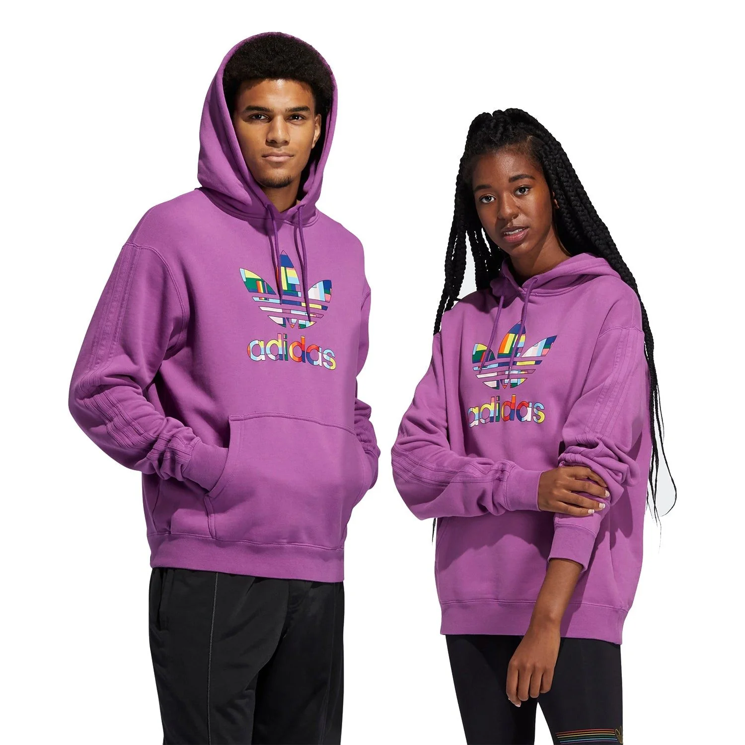 adidas Originals Pride Flag Fill Hoodie - Purple - Image 3