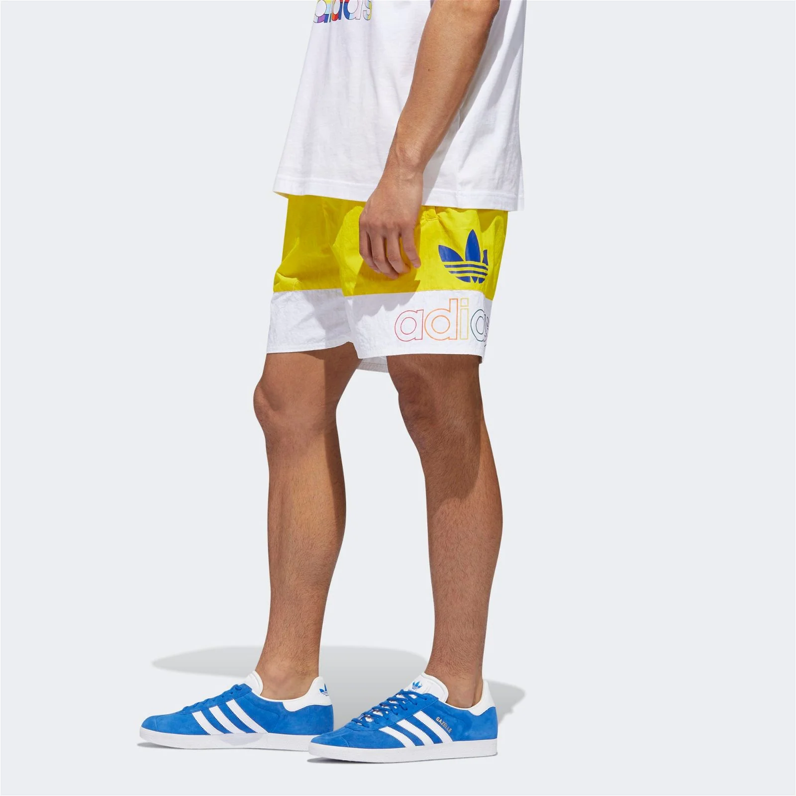 adidas Originals Pride Freestyle Woven Shorts - Yellow - Image 4