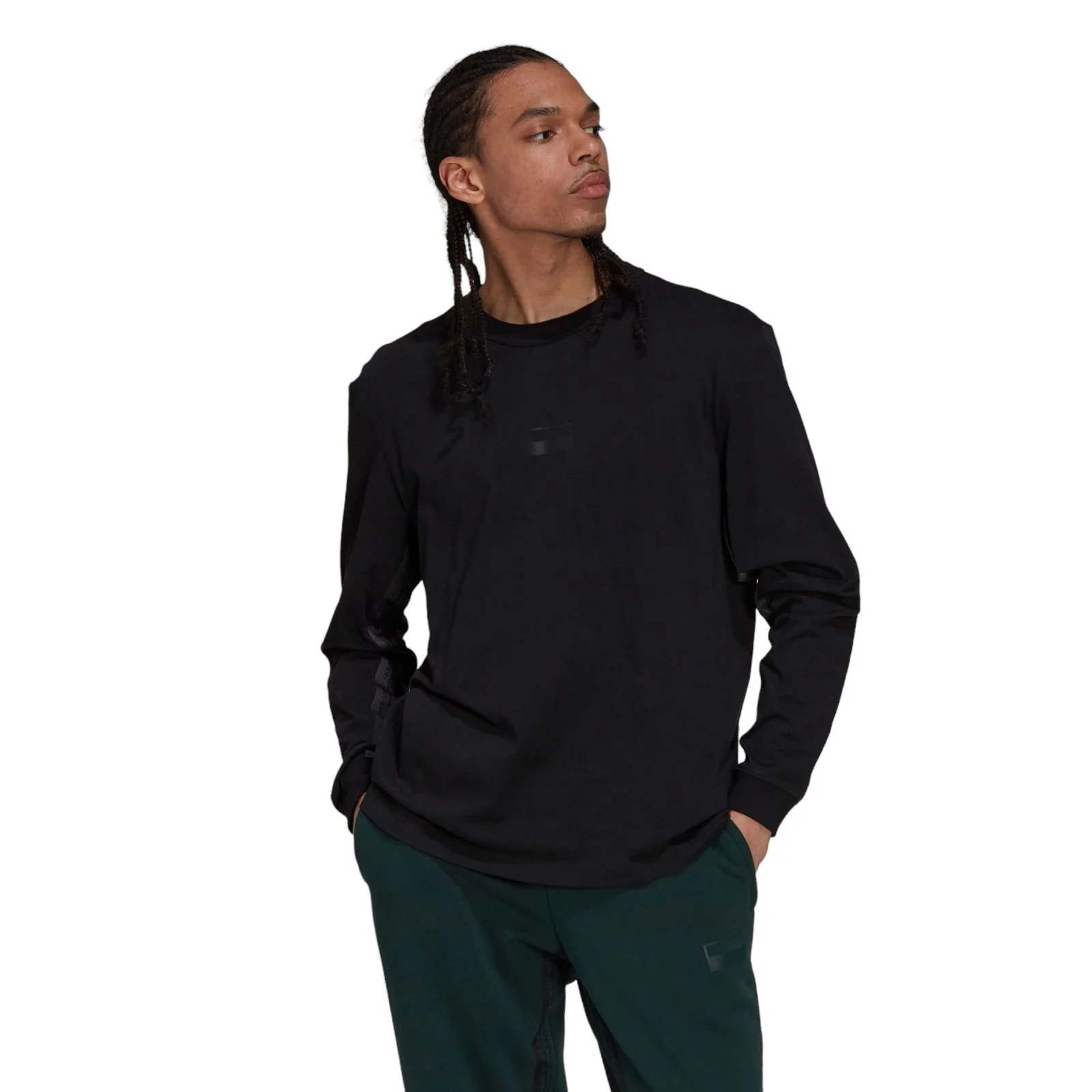 adidas Originals R.Y.V. Long Sleeve Logo T-Shirt - Black - Image 2