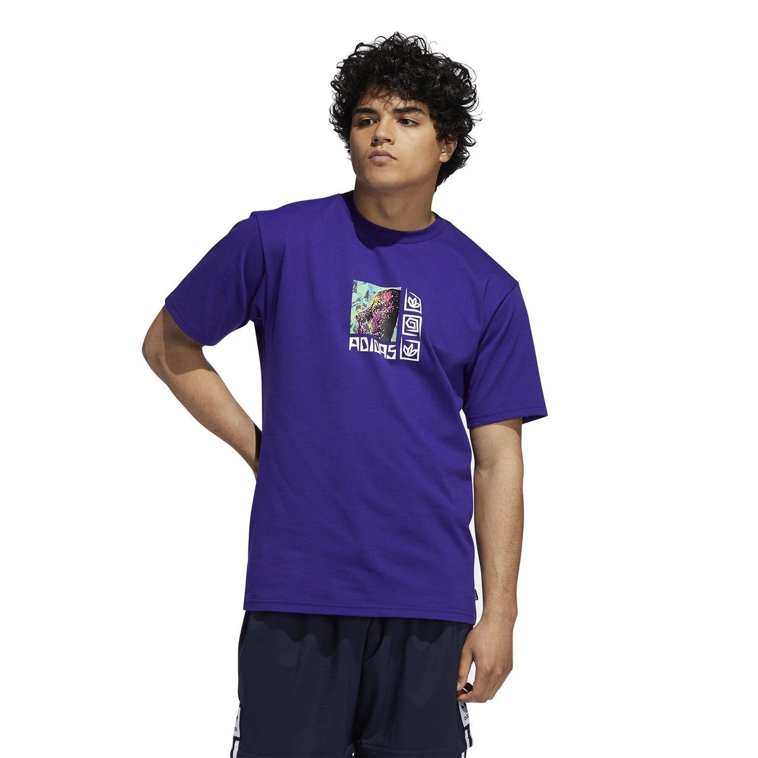 adidas Originals Rhythms Tee - Collegiate Purple - Image 3
