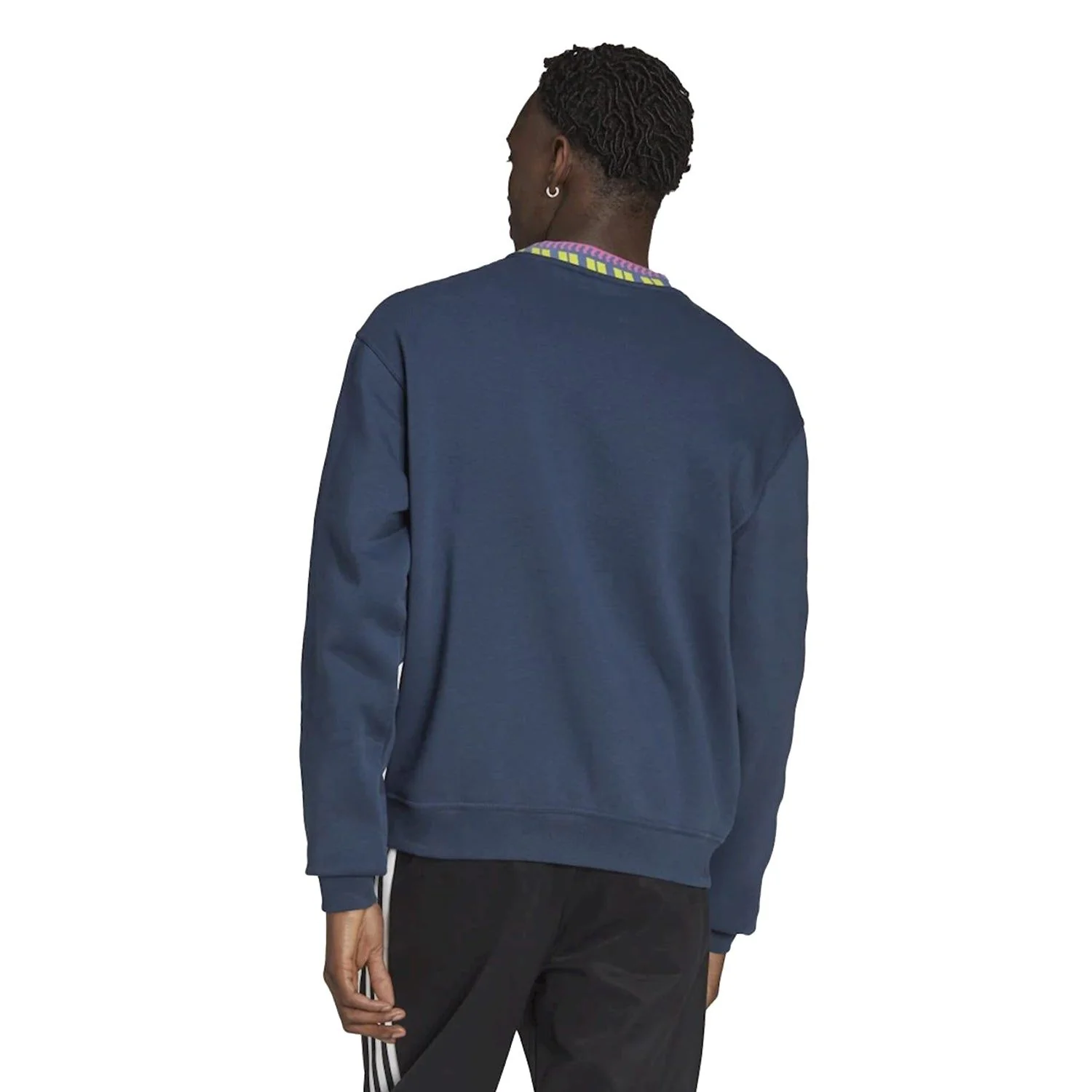 adidas Originals Rib Detail Crew Sweat Crew - Navy - Image 3
