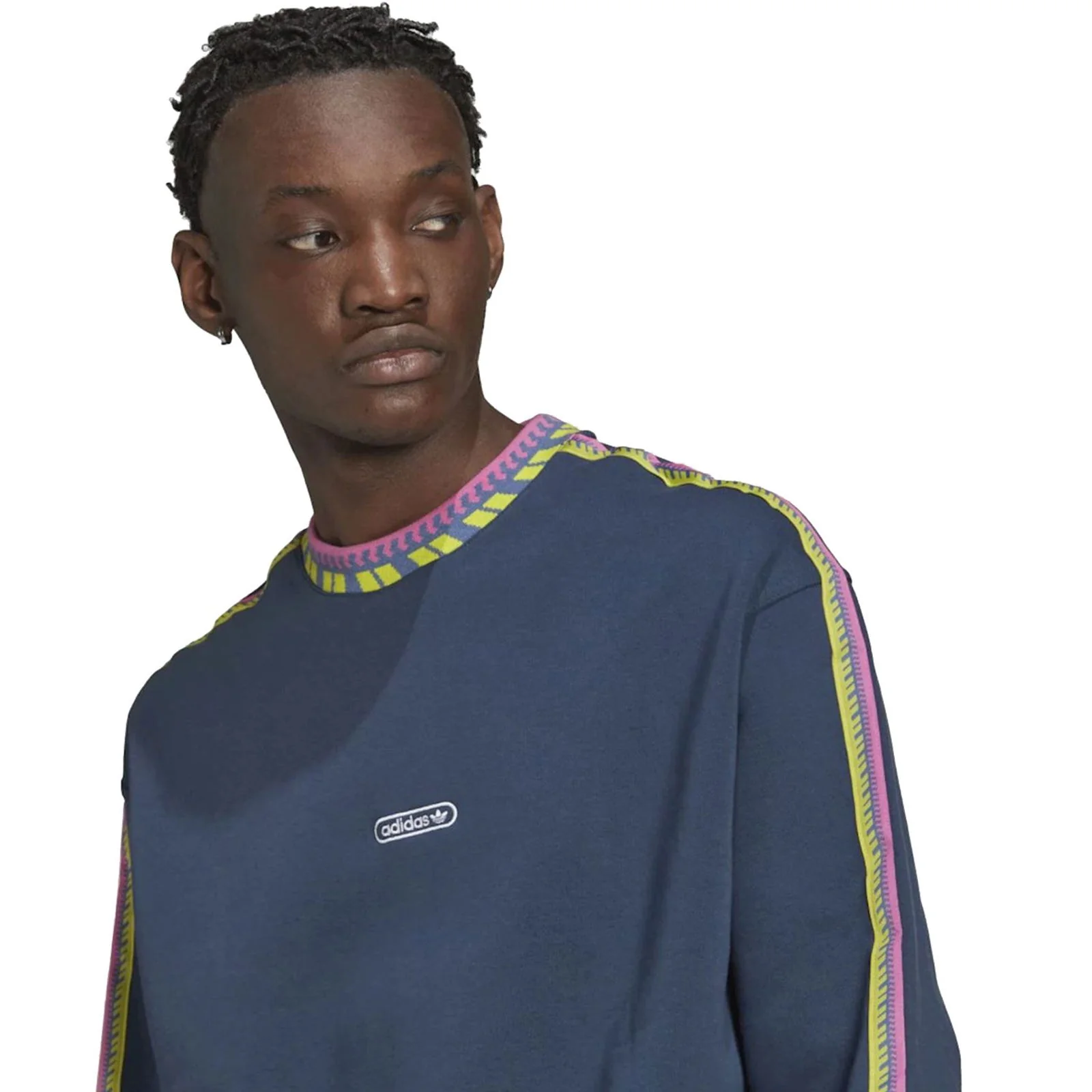 adidas Originals Rib Detail Crew Sweat Crew - Navy - Image 4