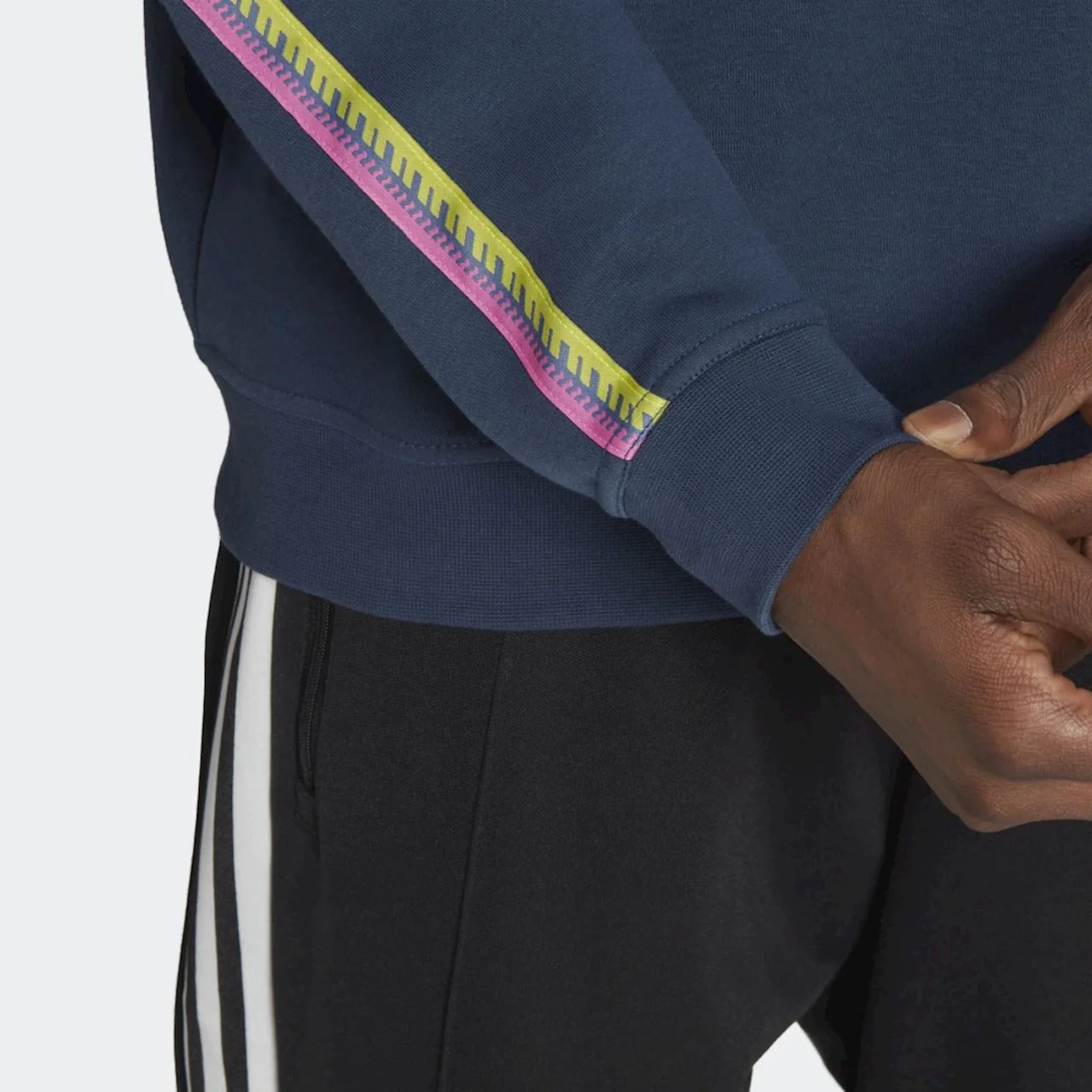 adidas Originals Rib Detail Crew Sweat Crew - Navy - Image 5