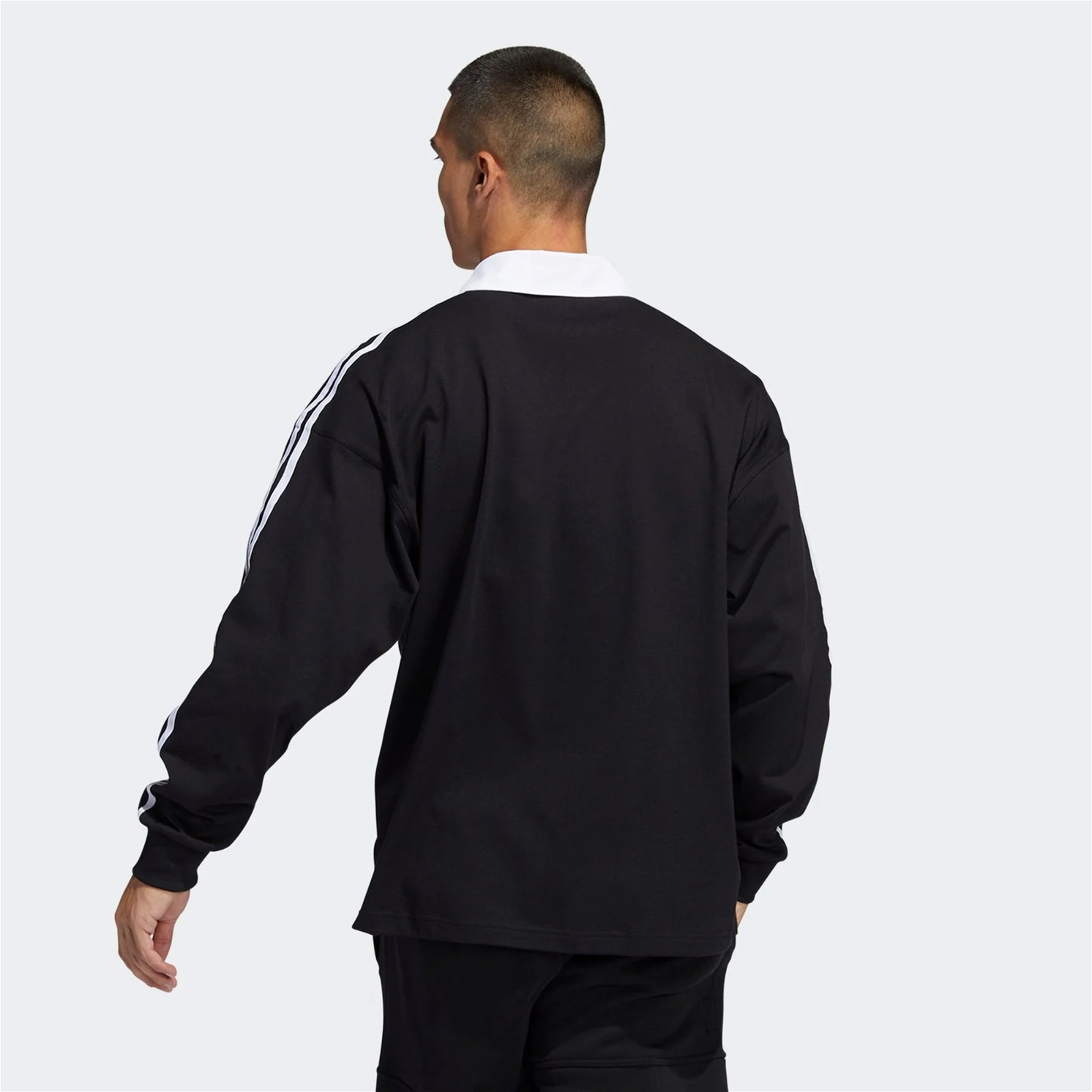 adidas Originals Solid Rugby Jersey - Black - Image 3