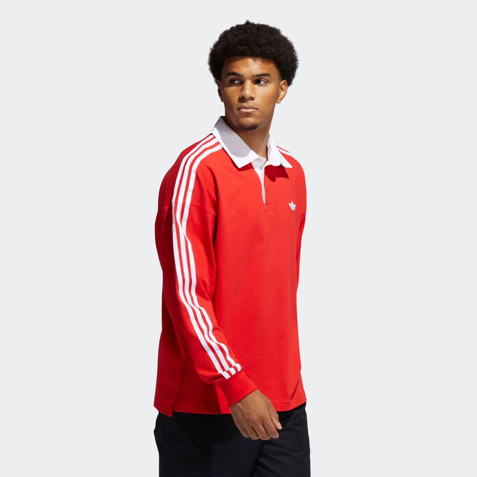 adidas Originals Solid Rugby Jersey - Red - Image 3