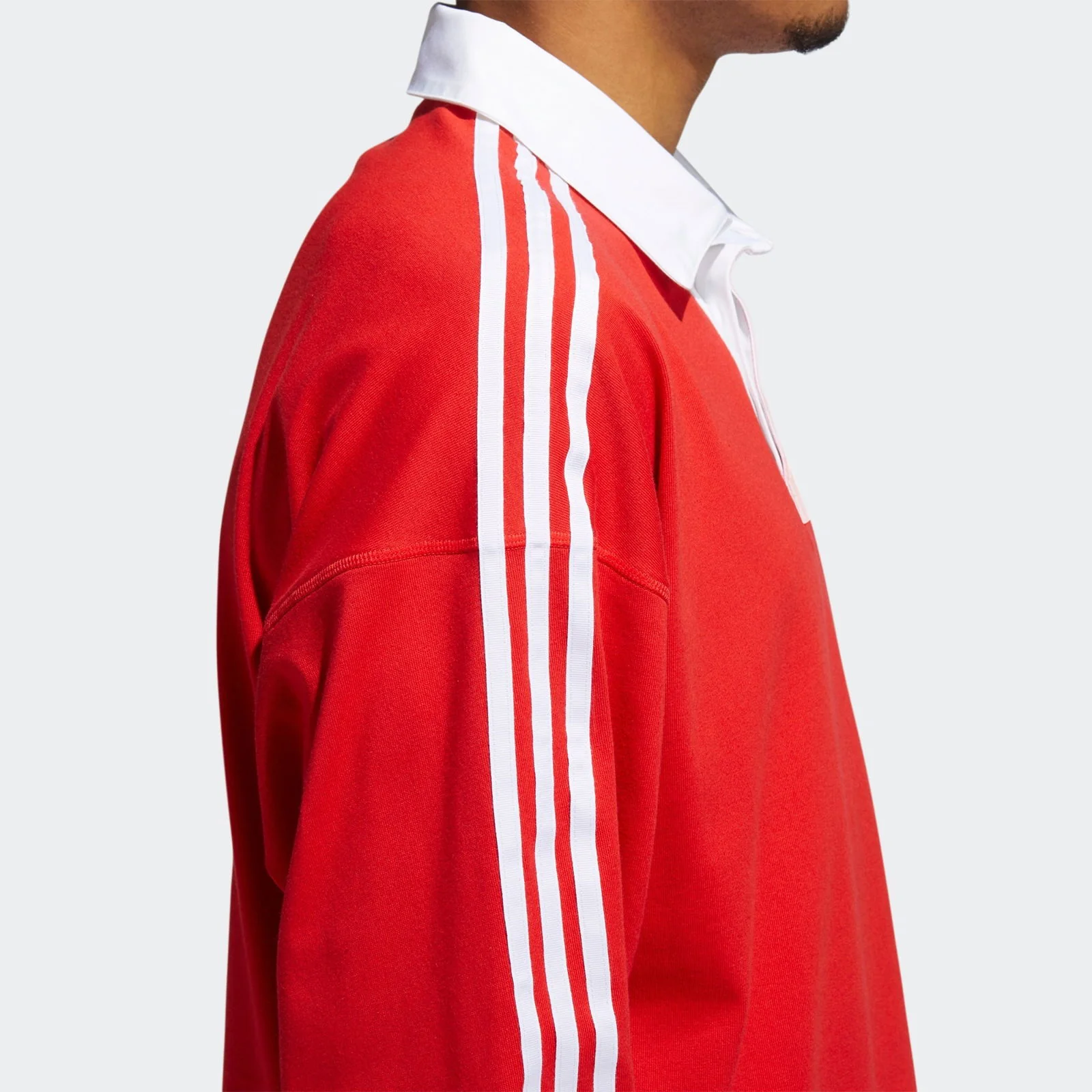 adidas Originals Solid Rugby Jersey - Red - Image 4