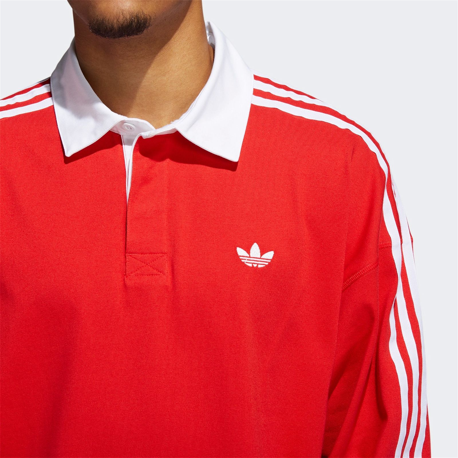 adidas Originals Solid Rugby Jersey - Red - Image 6