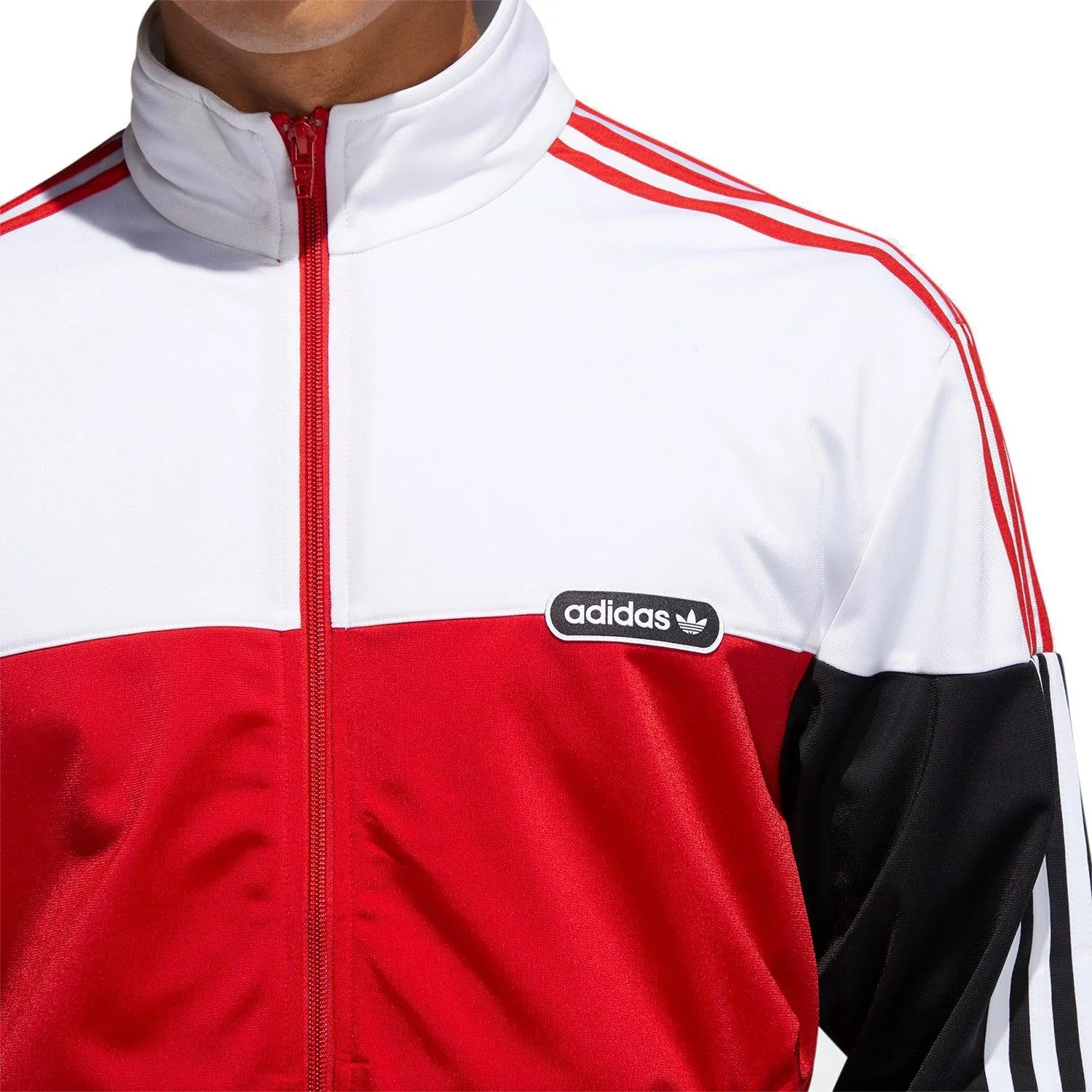 adidas Originals Split Firebird Track Top - Red/White - Image 4