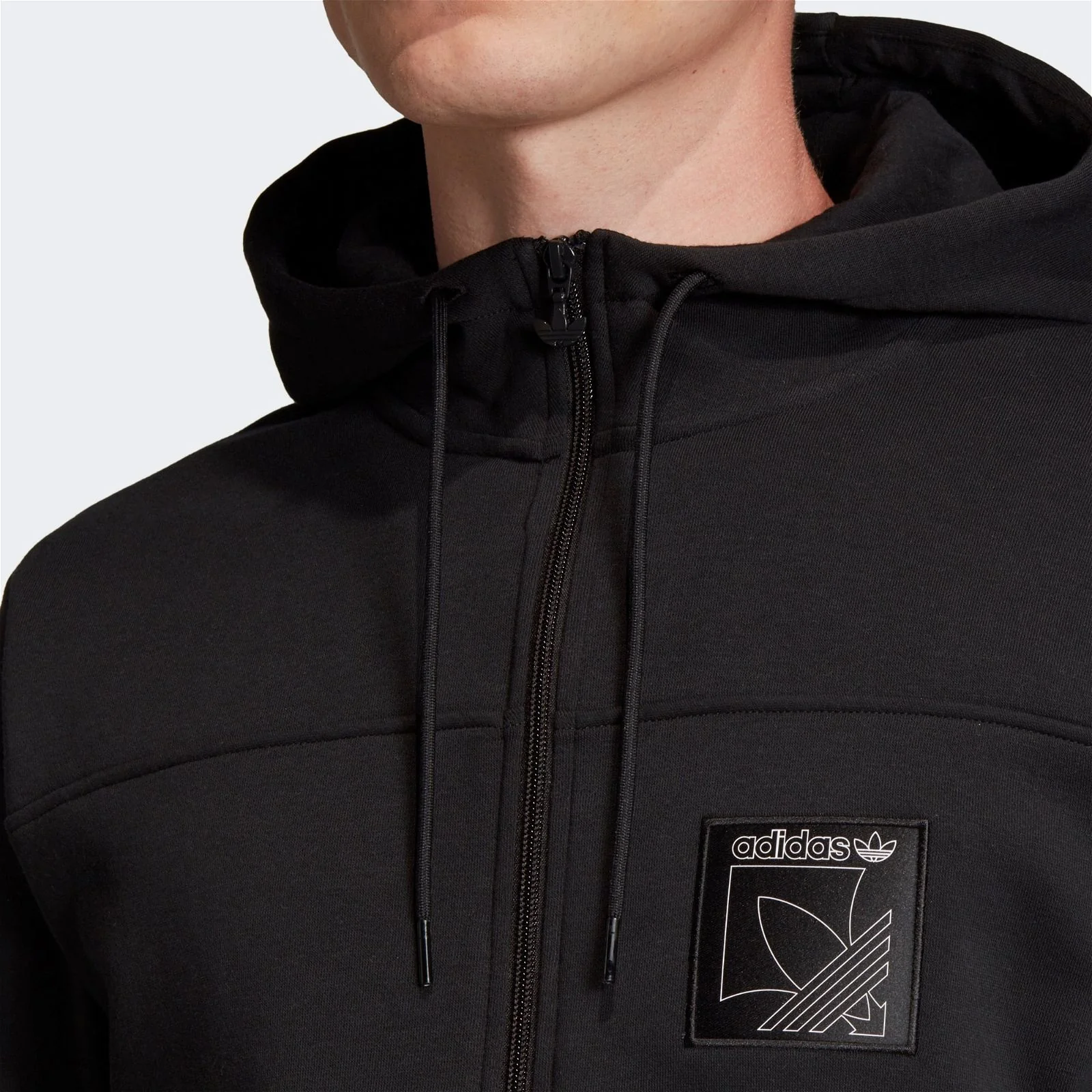 adidas Originals Sport Icon Full Zip Hoodie - Black - Image 5